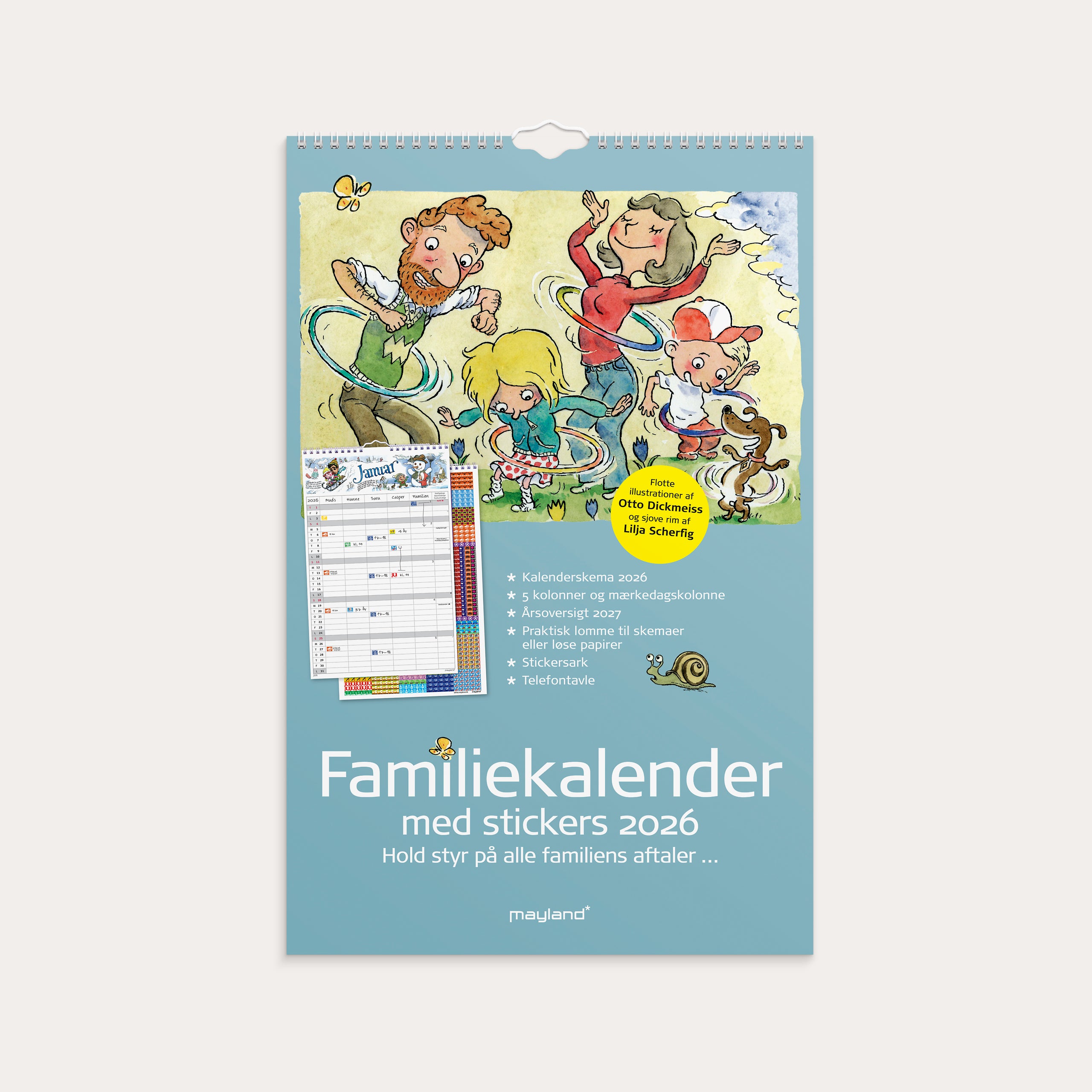 Familiekalender Otto Dickmeiss & Lilja Scherfig 5 kol. 2026