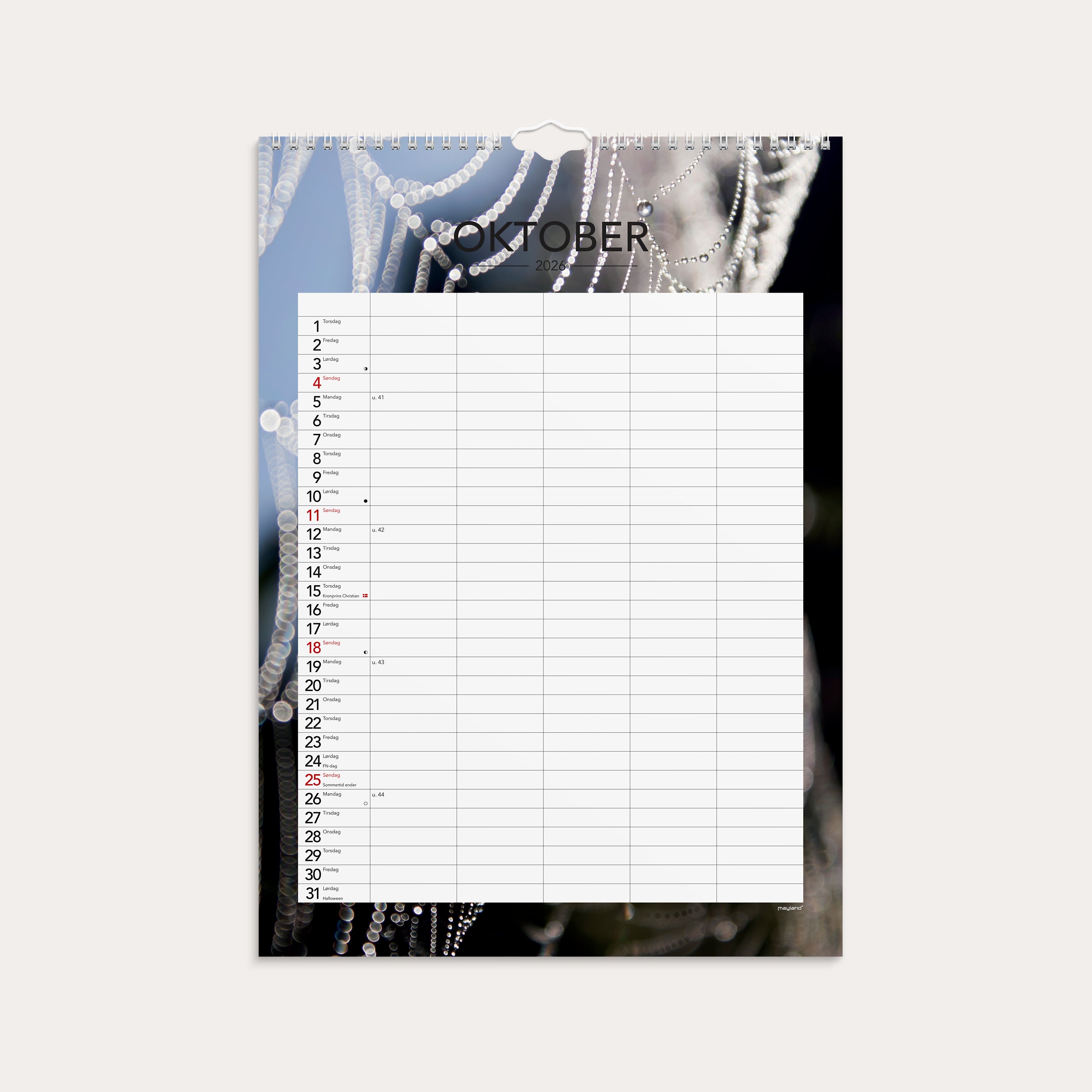 Familiekalender Årstider A3 2026