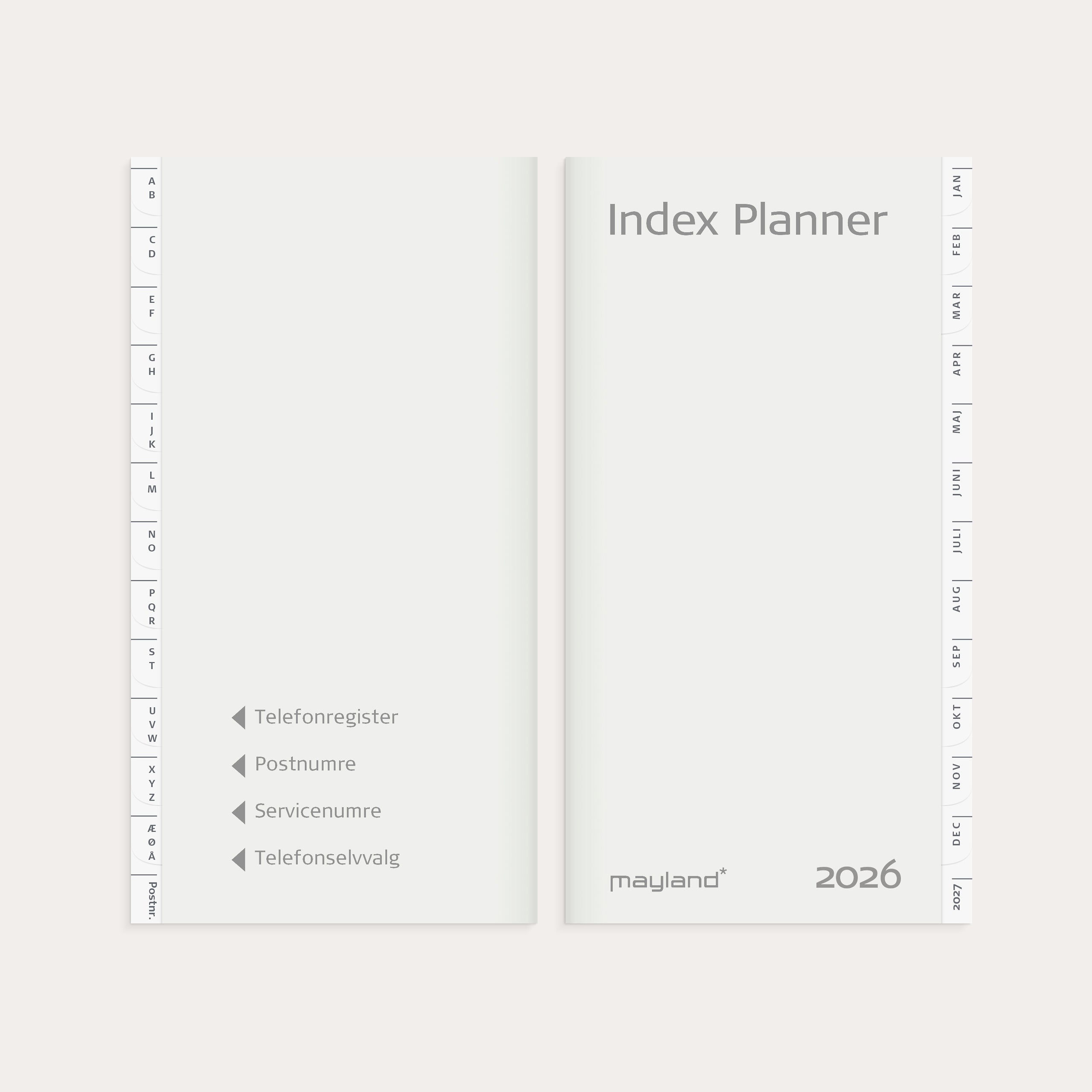 Index Planner månedskalender REFILL + tlf.reg. 2026