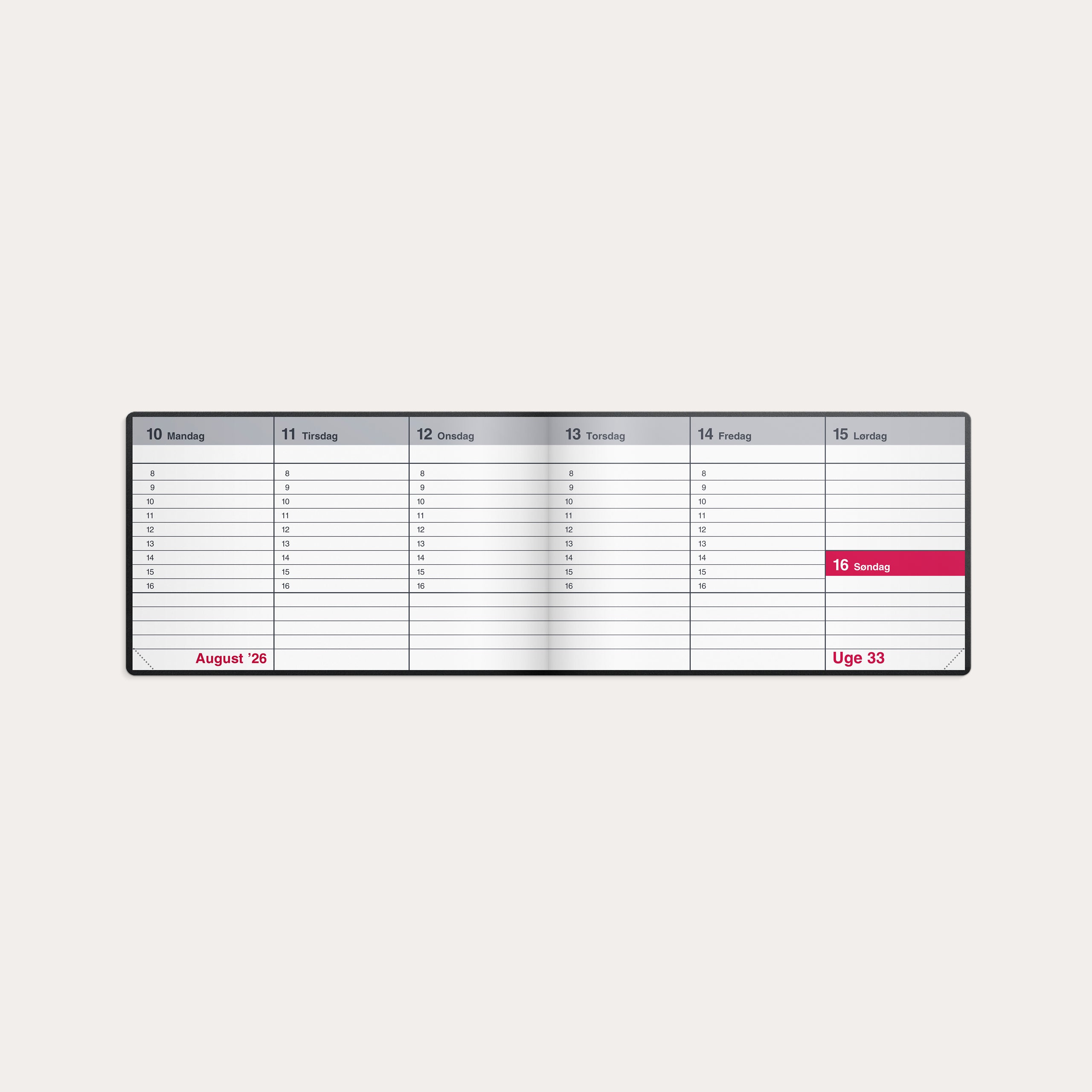 Mini bordkalender sort vinyl 2026