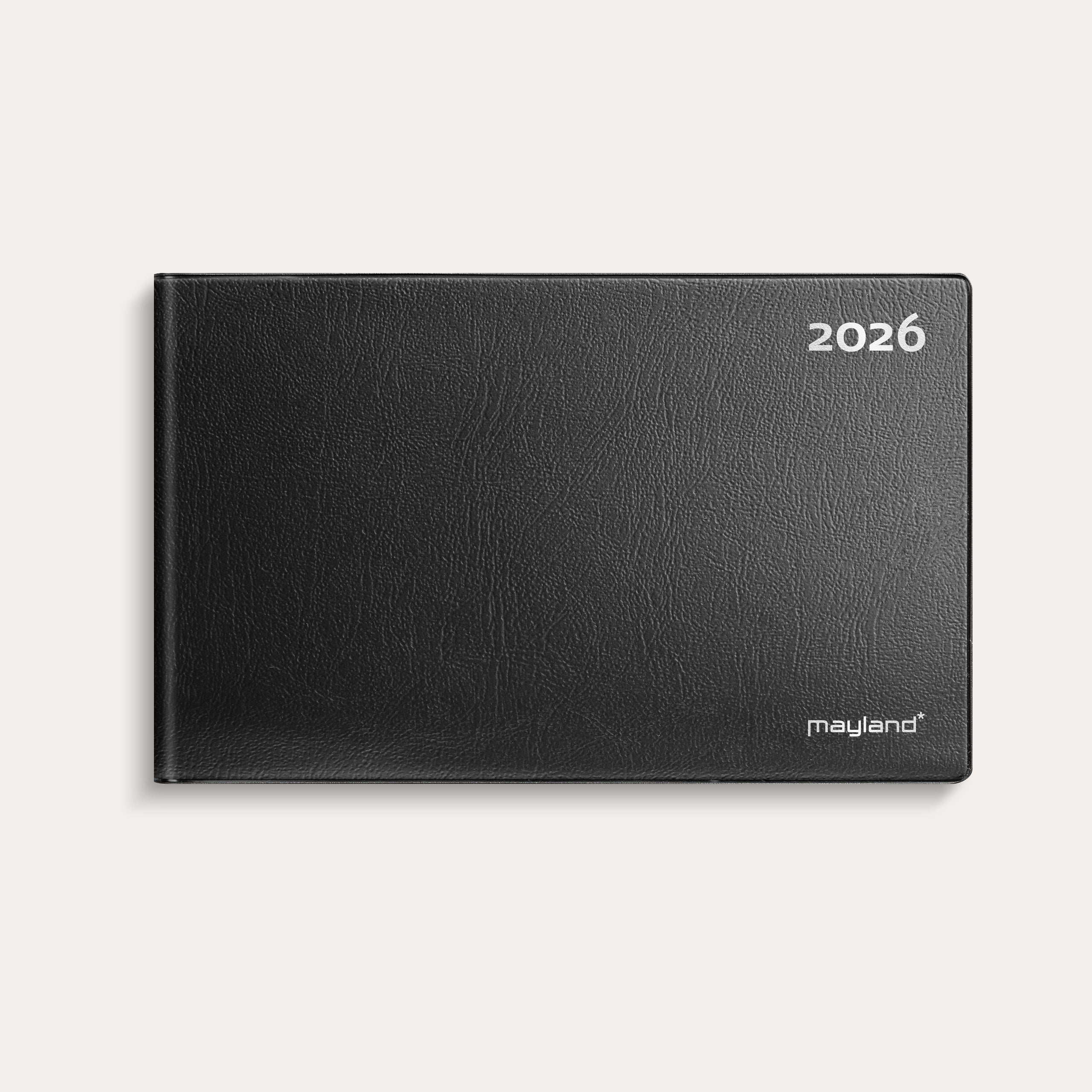 Mini bordkalender sort vinyl 2026