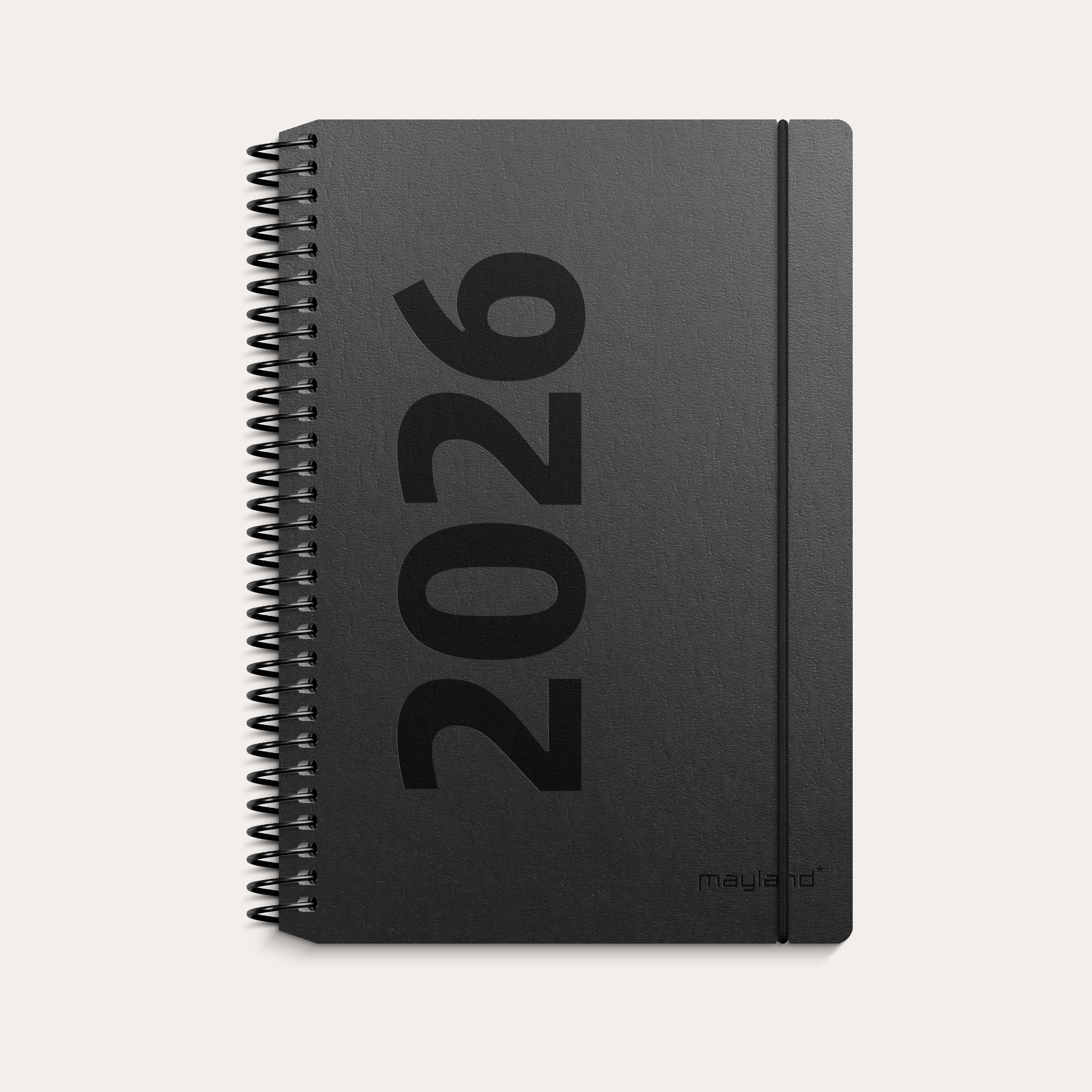 A6 ugekalender højformat matsort genbrugskarton 2026