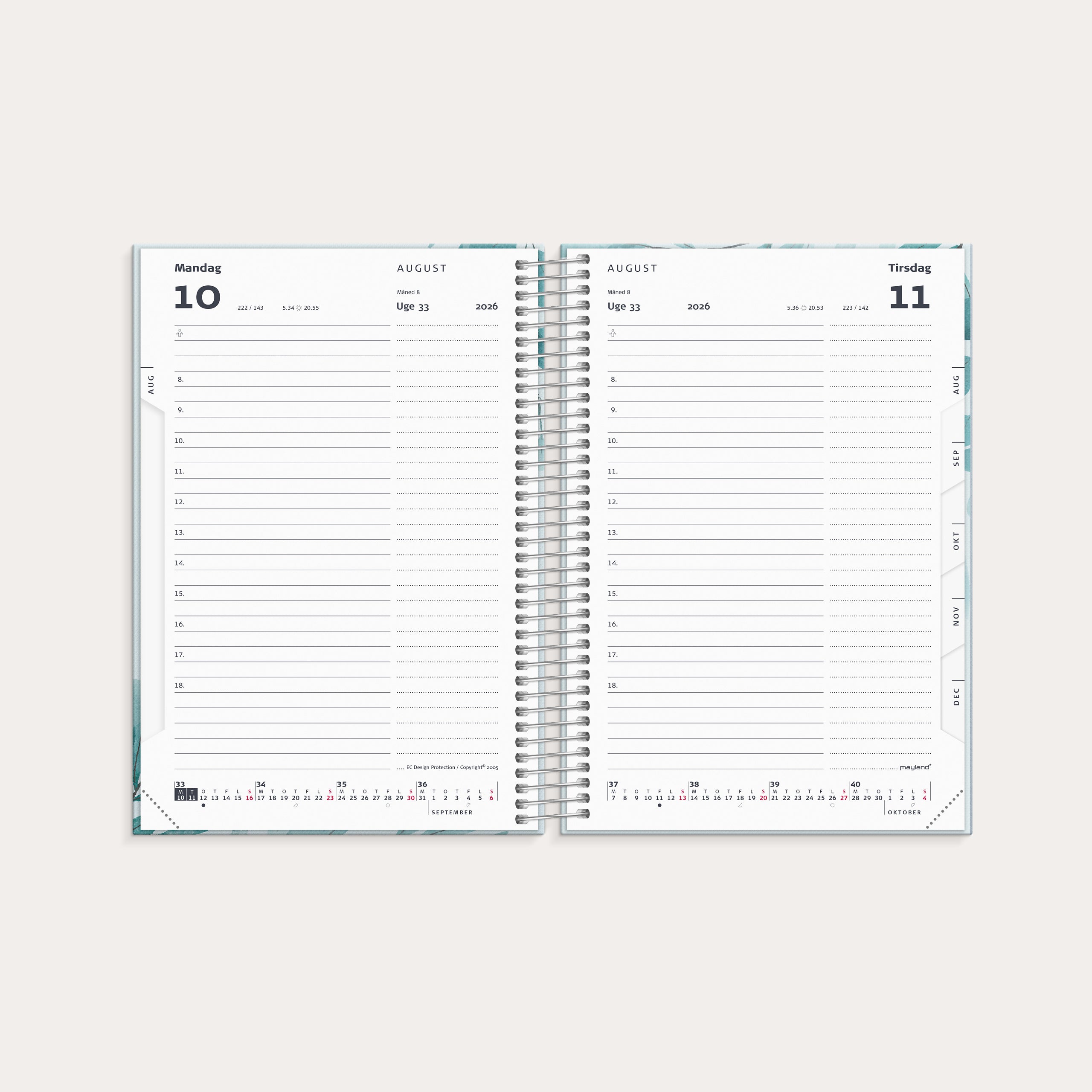 Dagkalender mønstret karton 2026