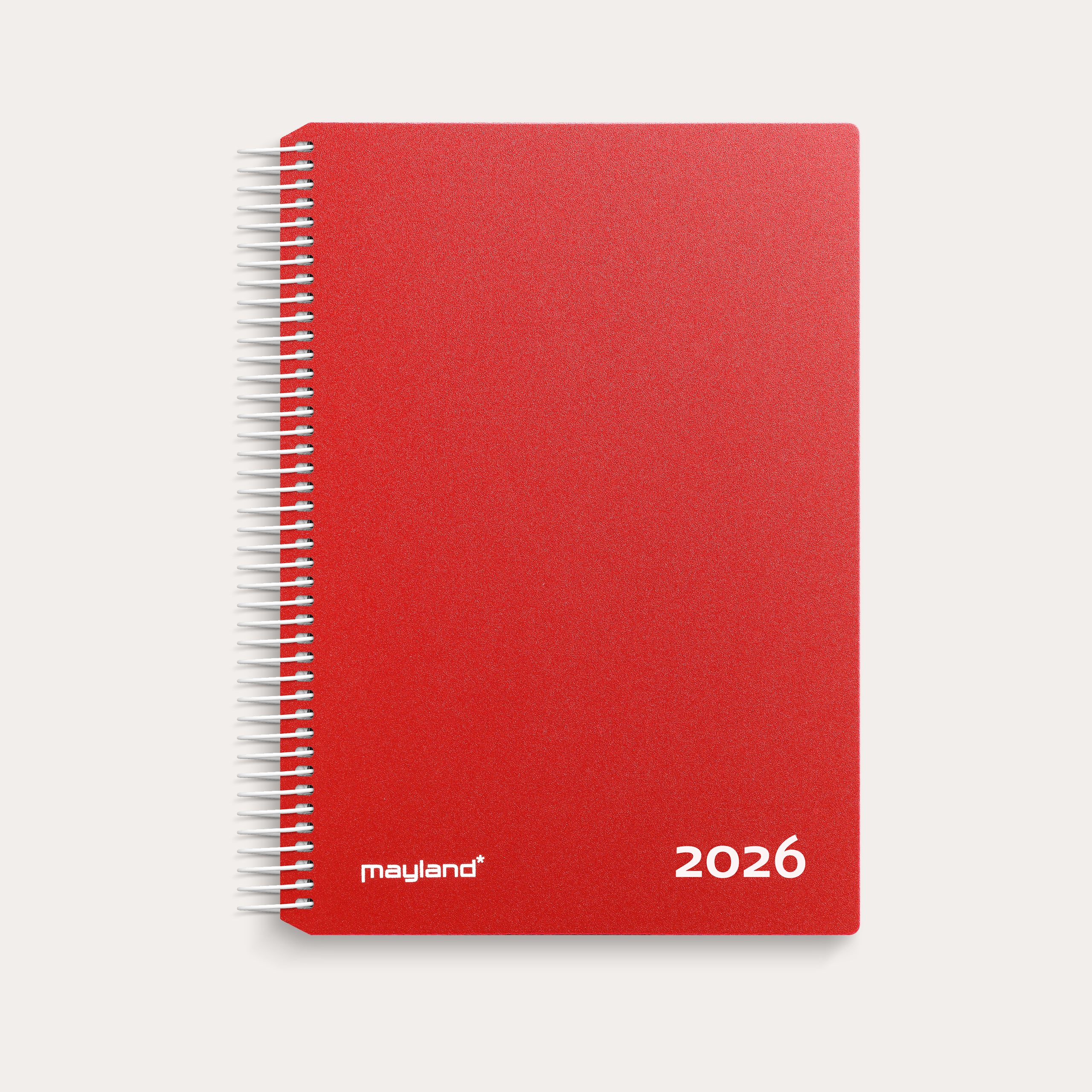 Timekalender rød PP-plast 2026