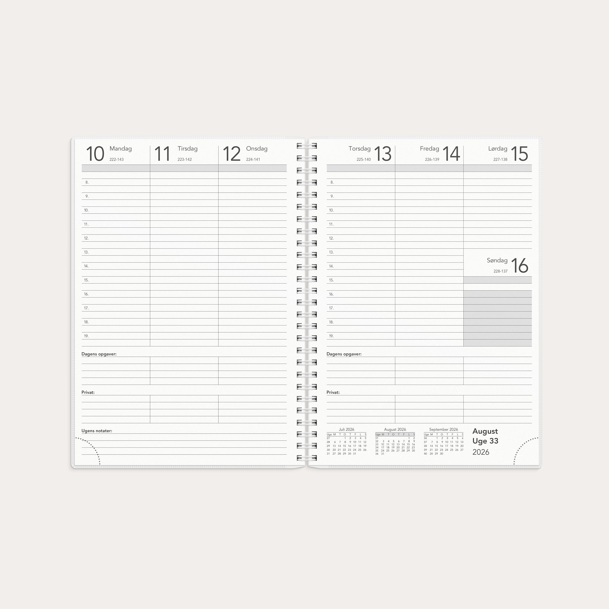 Basic ugekalender A5 PP-plast 2026