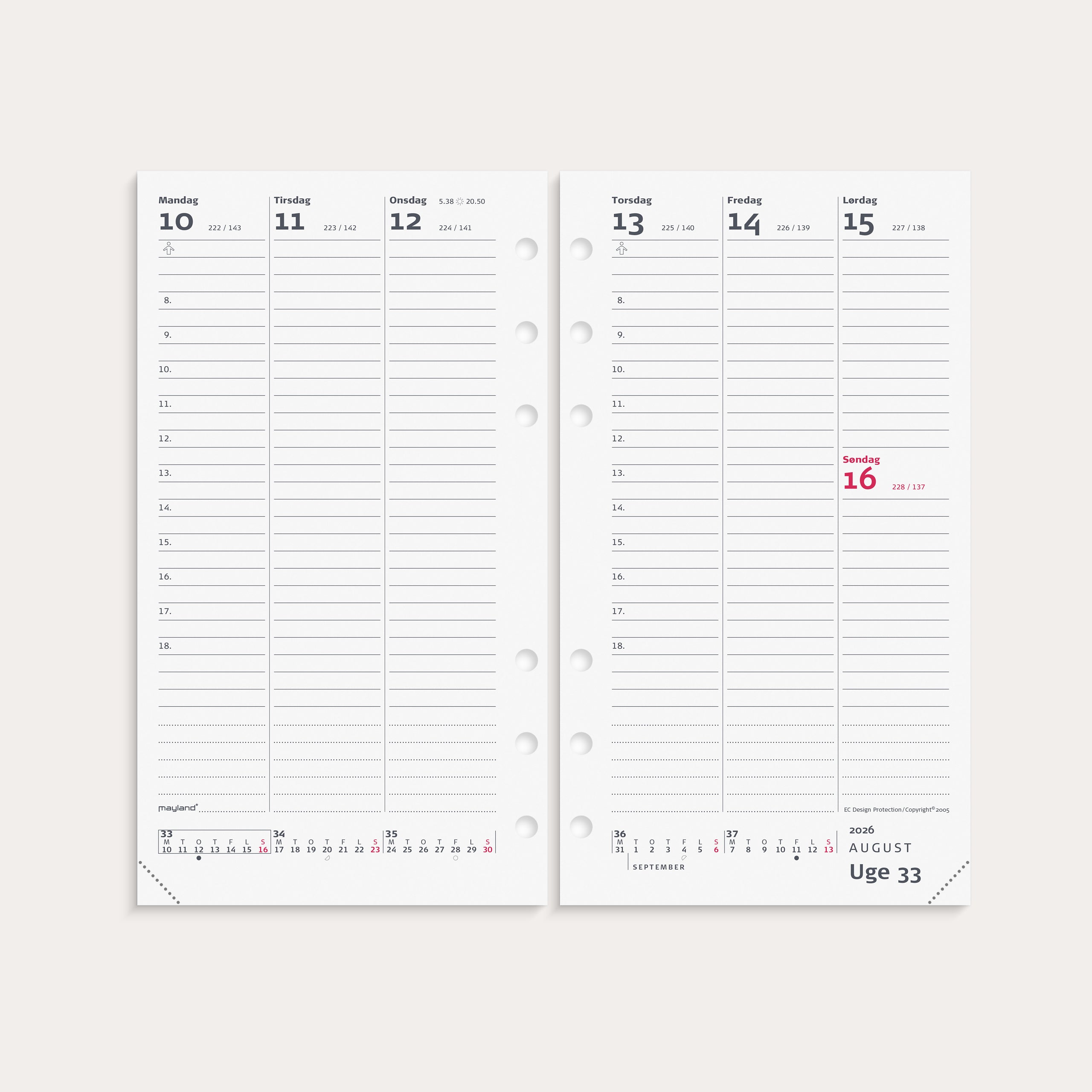 System PP ugekalender højformat REFILL 2026