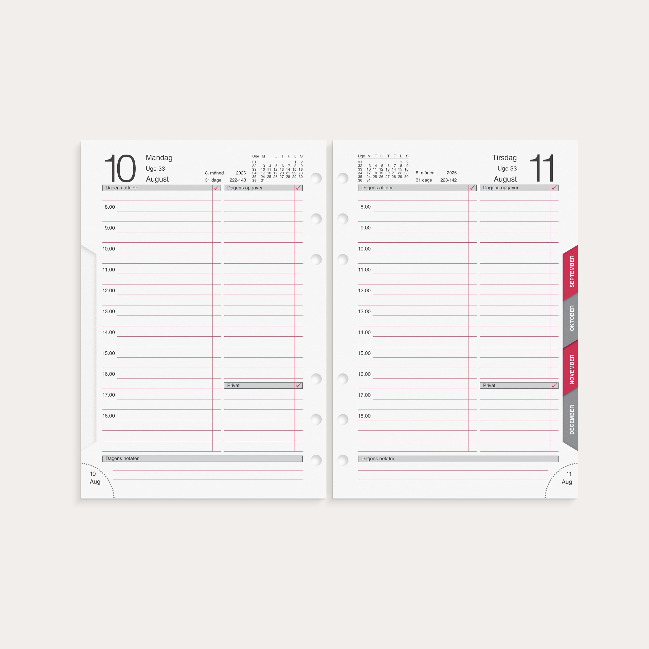 System MM dagkalender REFILL 2026