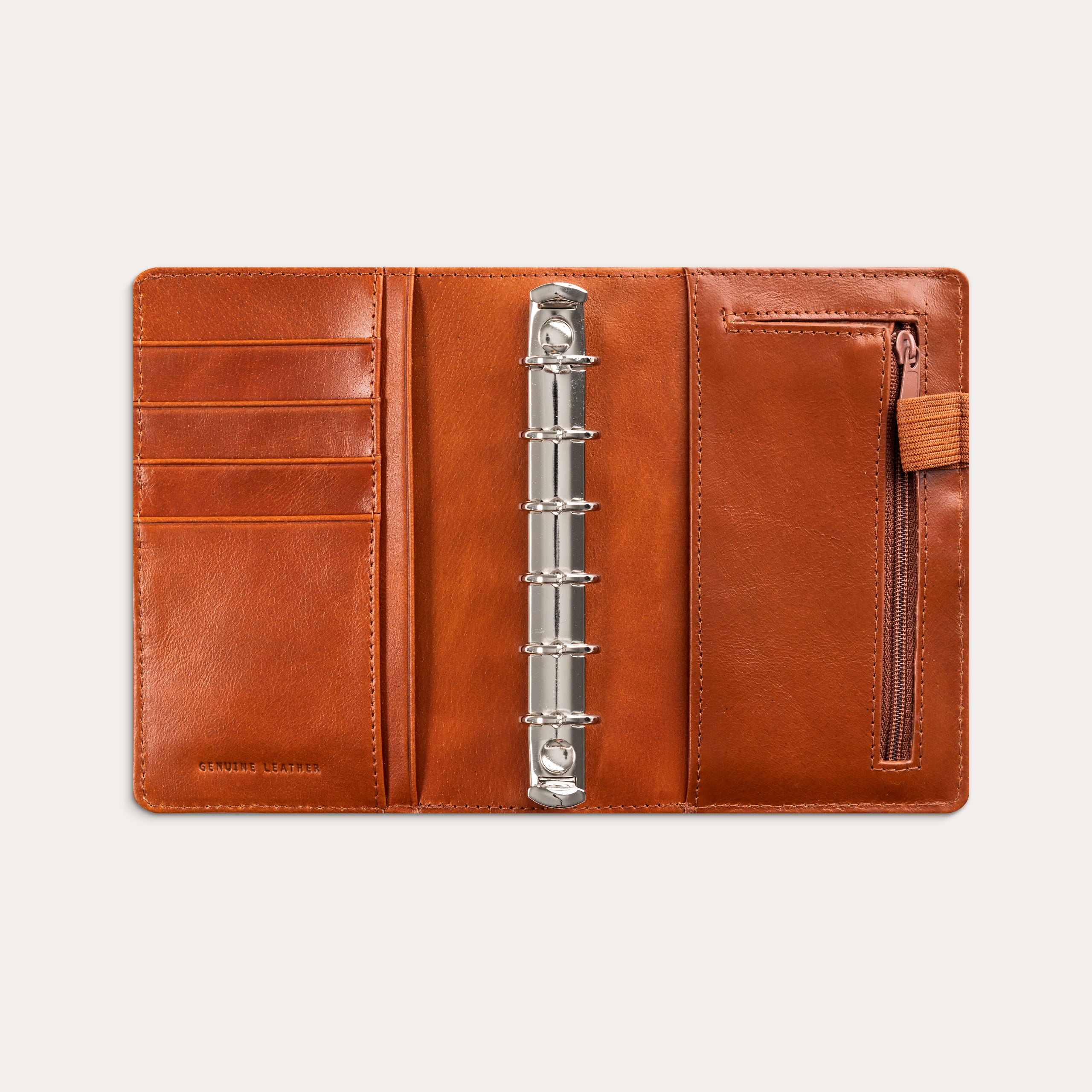 System Mini ugekalender tværformat brun skind 2026