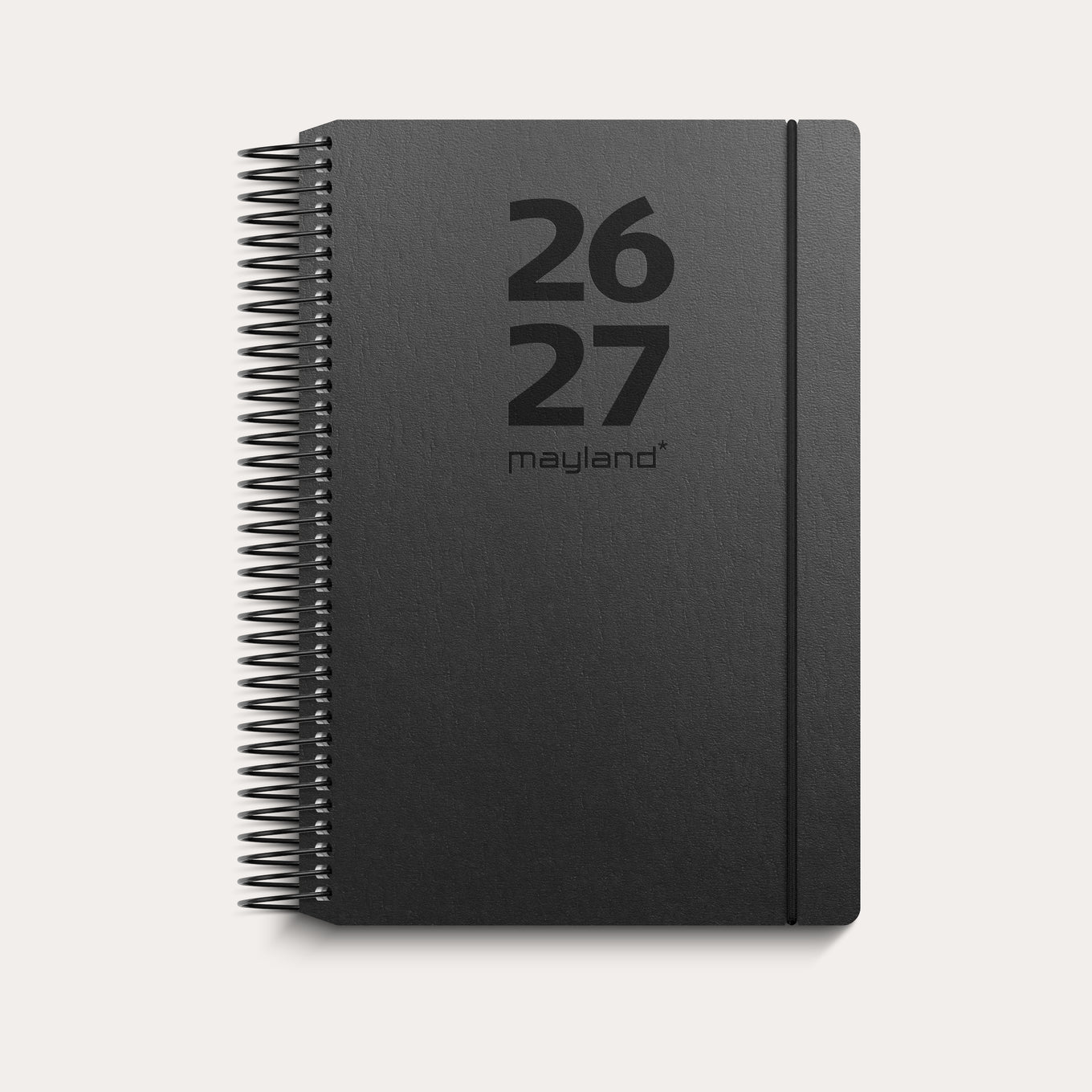 Studie Stor dagkalender sort genbrugskarton 2026/2027