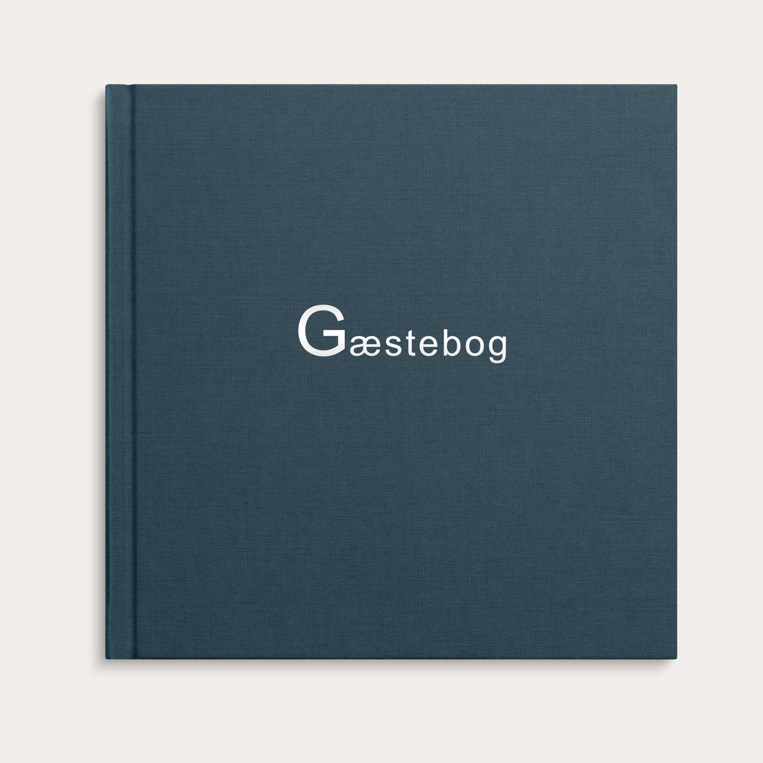 Gæstebog mørkeblå tekstilpræg