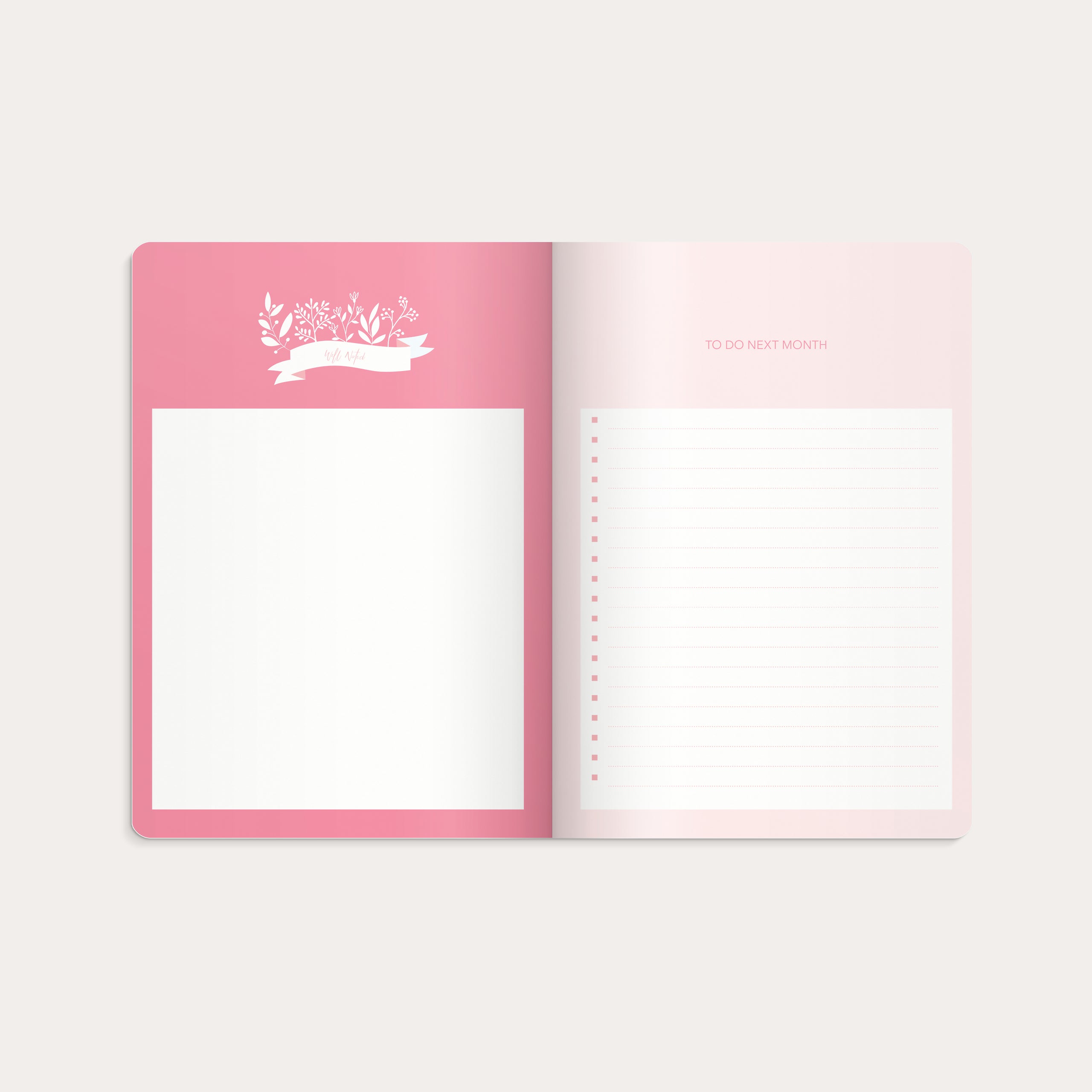 Week Planner pink kalender udateret