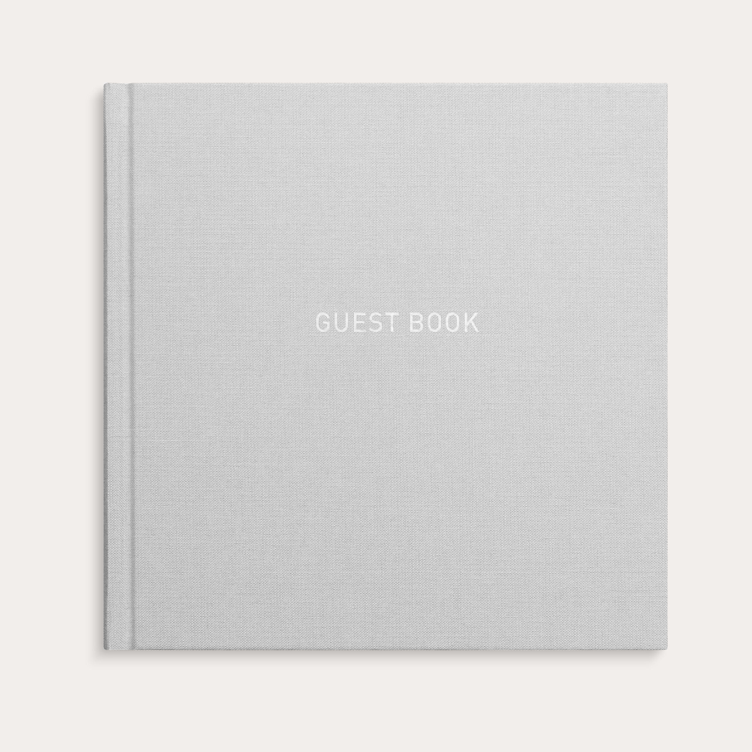 Guest Book tekstilpræg 180x180 mm grå