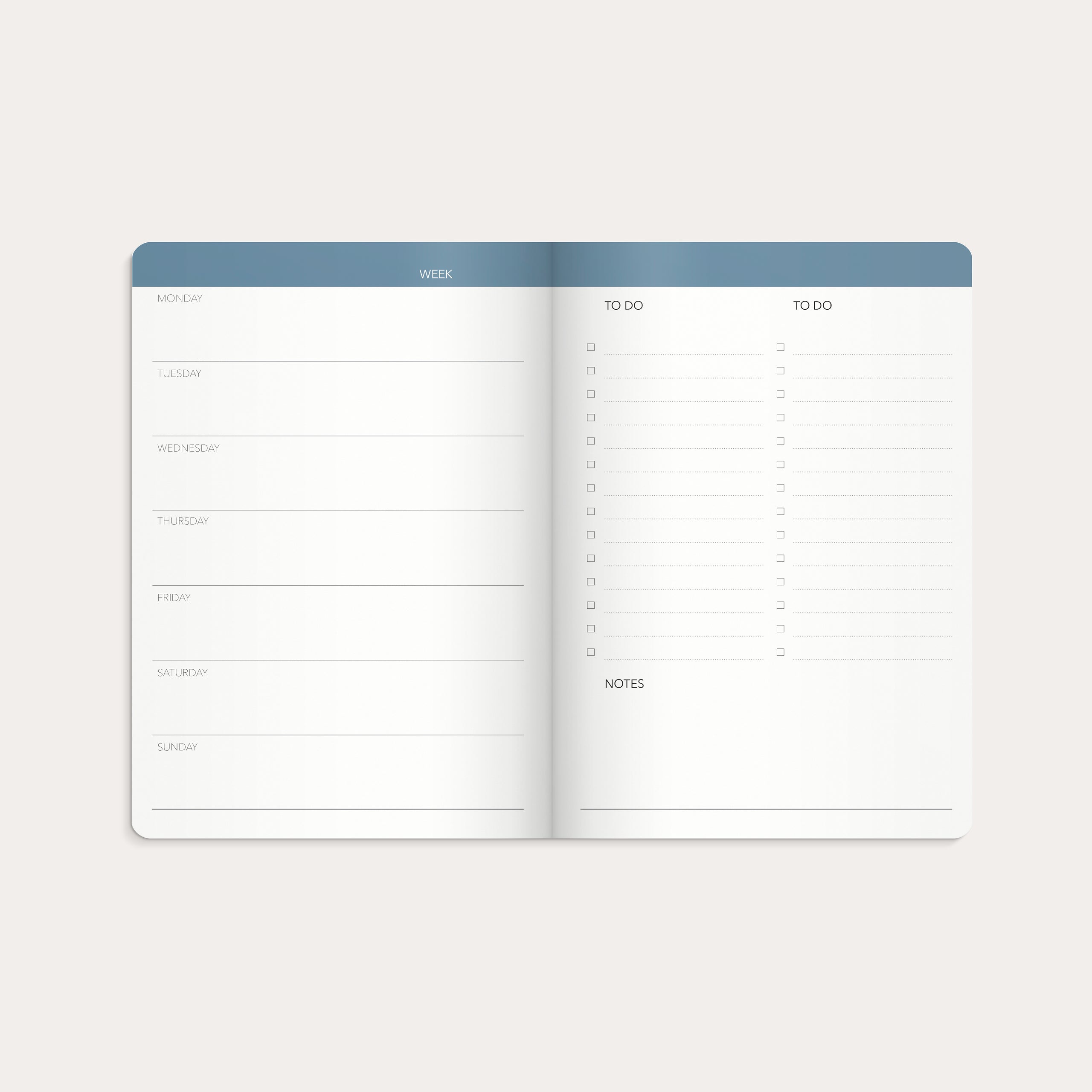 Week Planner blue kalender udateret