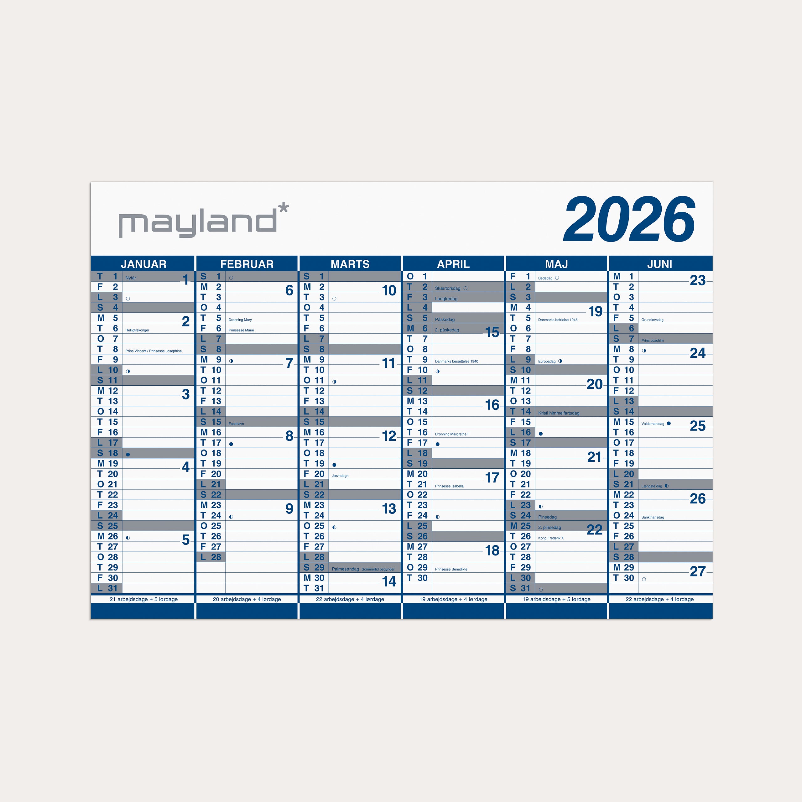 Kæmpekalender 2x6 mdr. PP-plast rør 2026