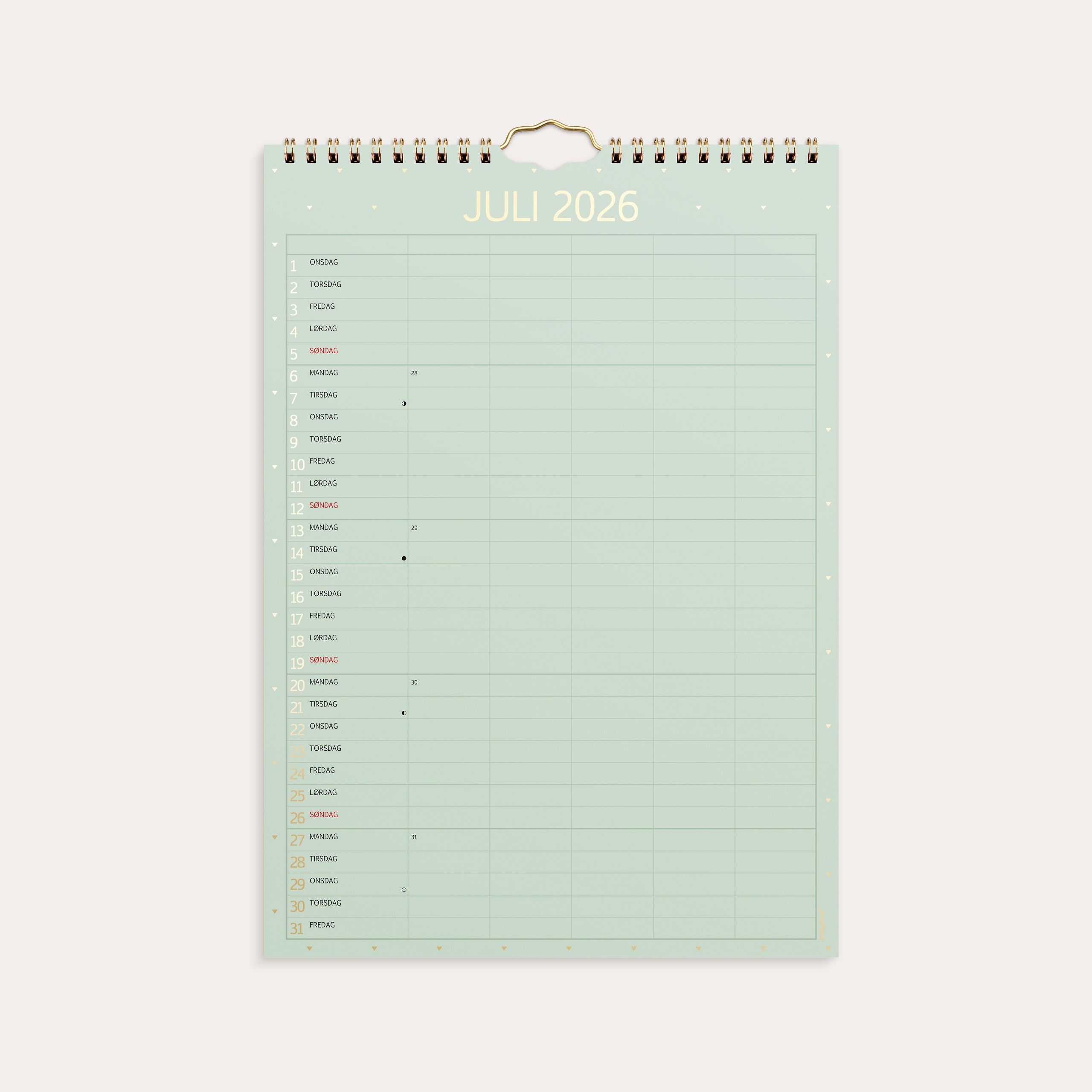 Familiekalender Color lille 2026