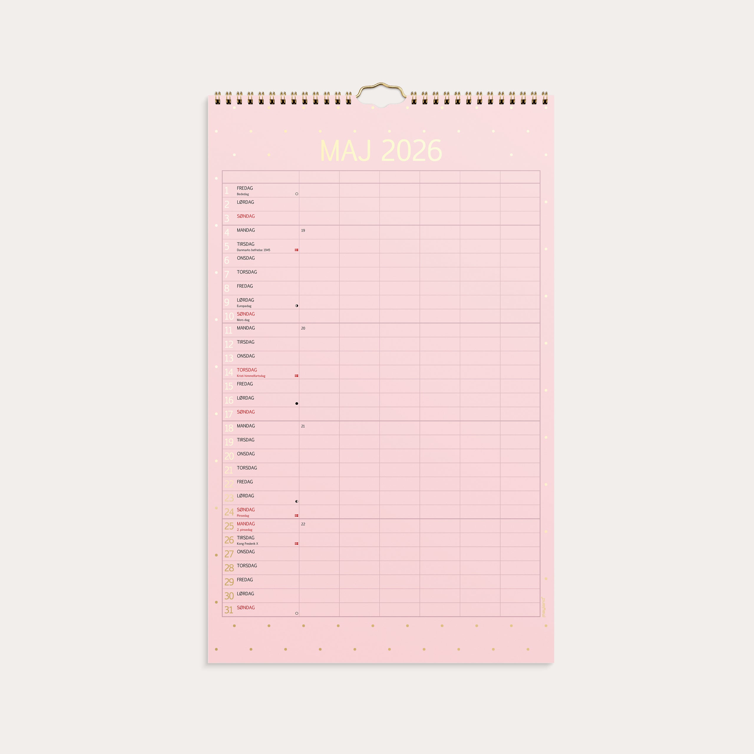 Familiekalender Color stor 2026