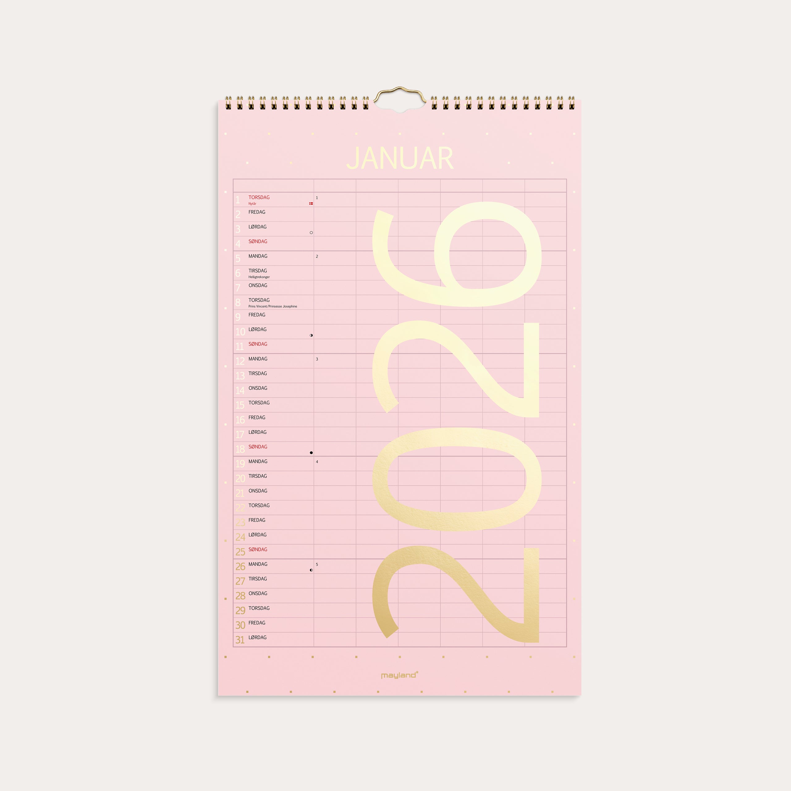 Familiekalender Color stor 2026