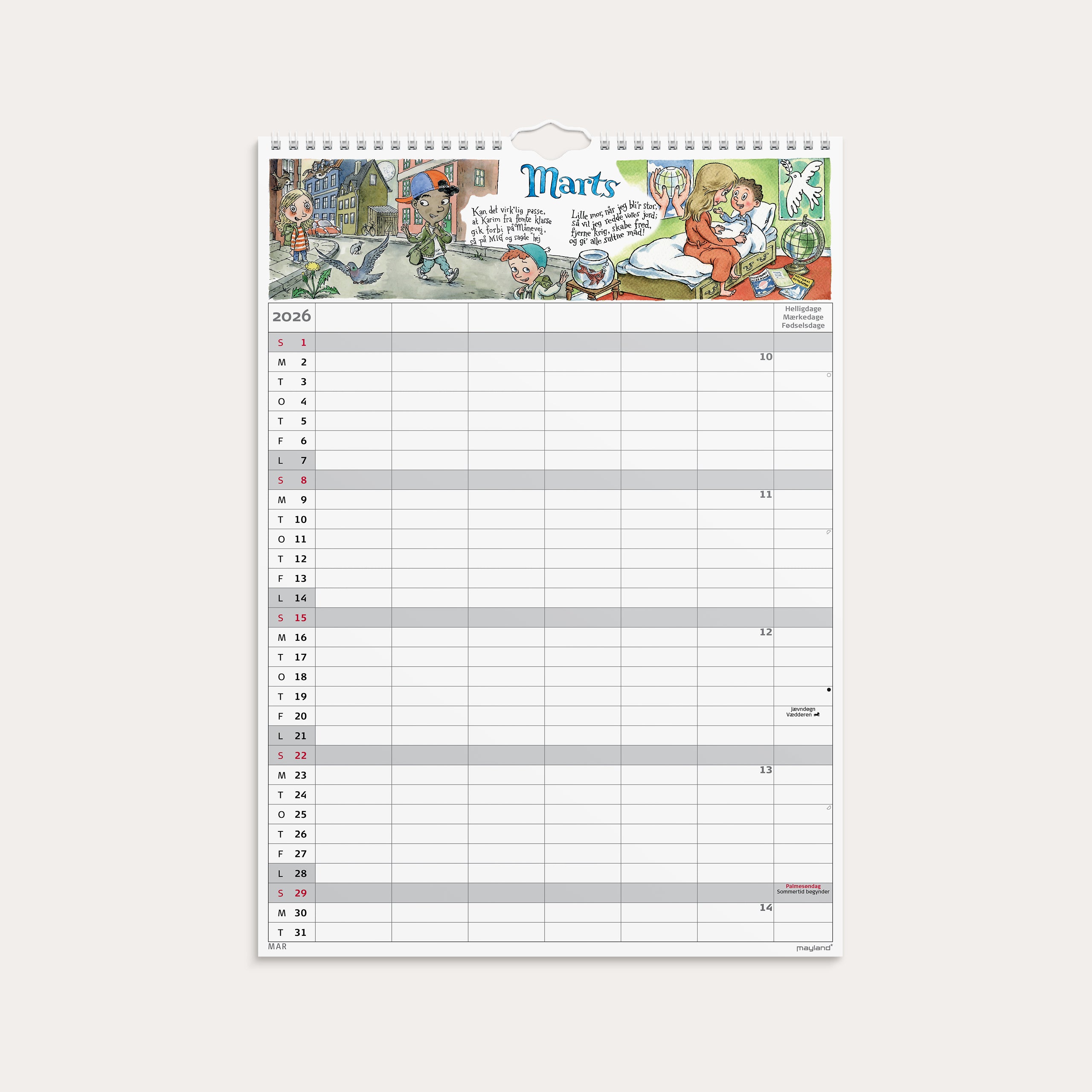 Familiekalender Otto Dickmeiss & Lilja Scherfig 6kol A3 2026