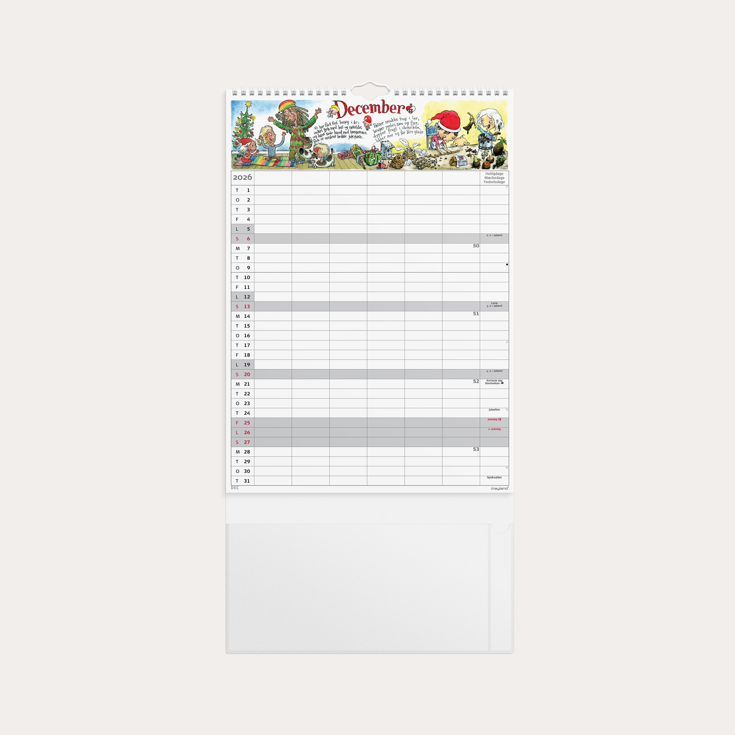 Familiekalender Otto Dickmeiss & Lilja Scherfig 6kol A3 2026