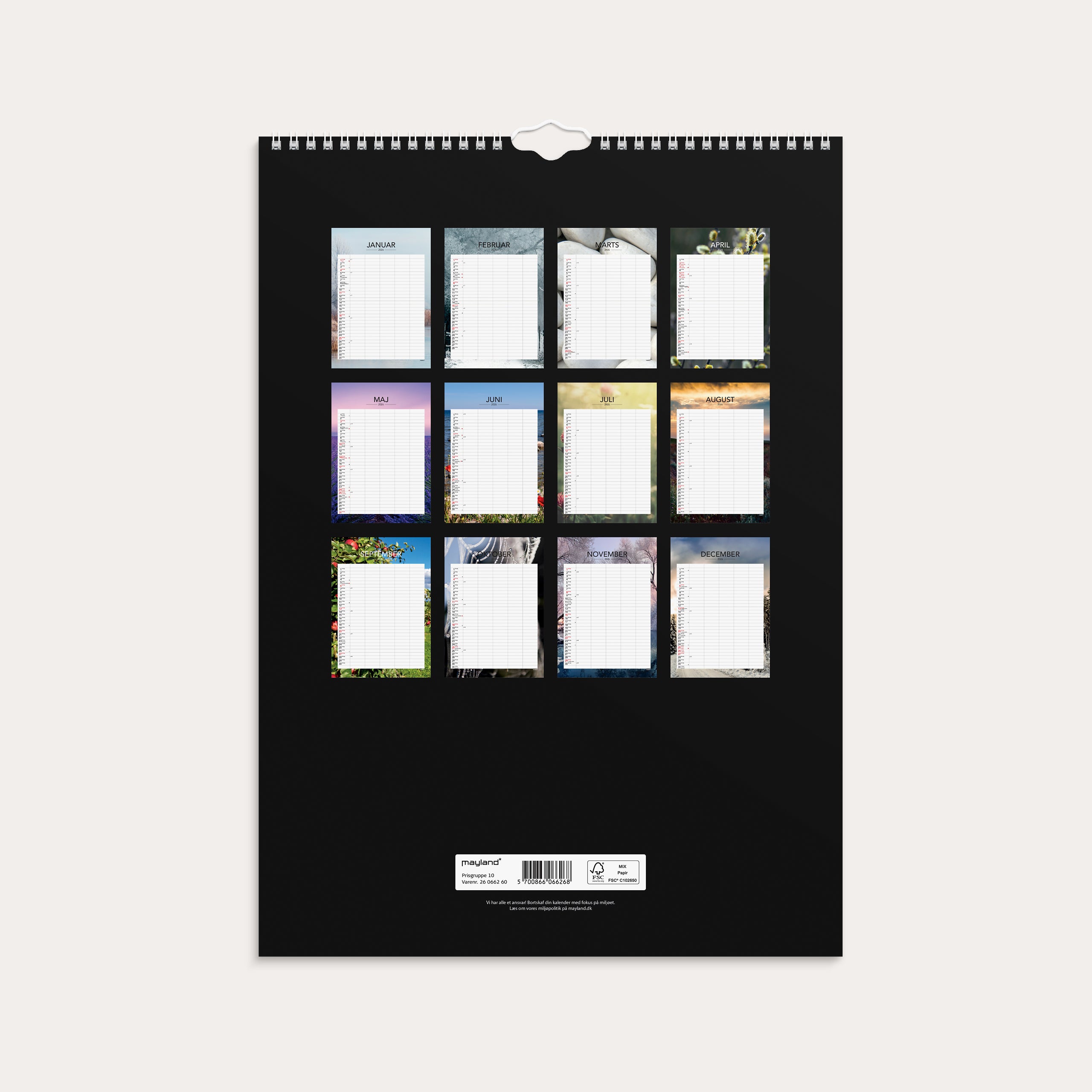 Familiekalender Årstider A3 2026