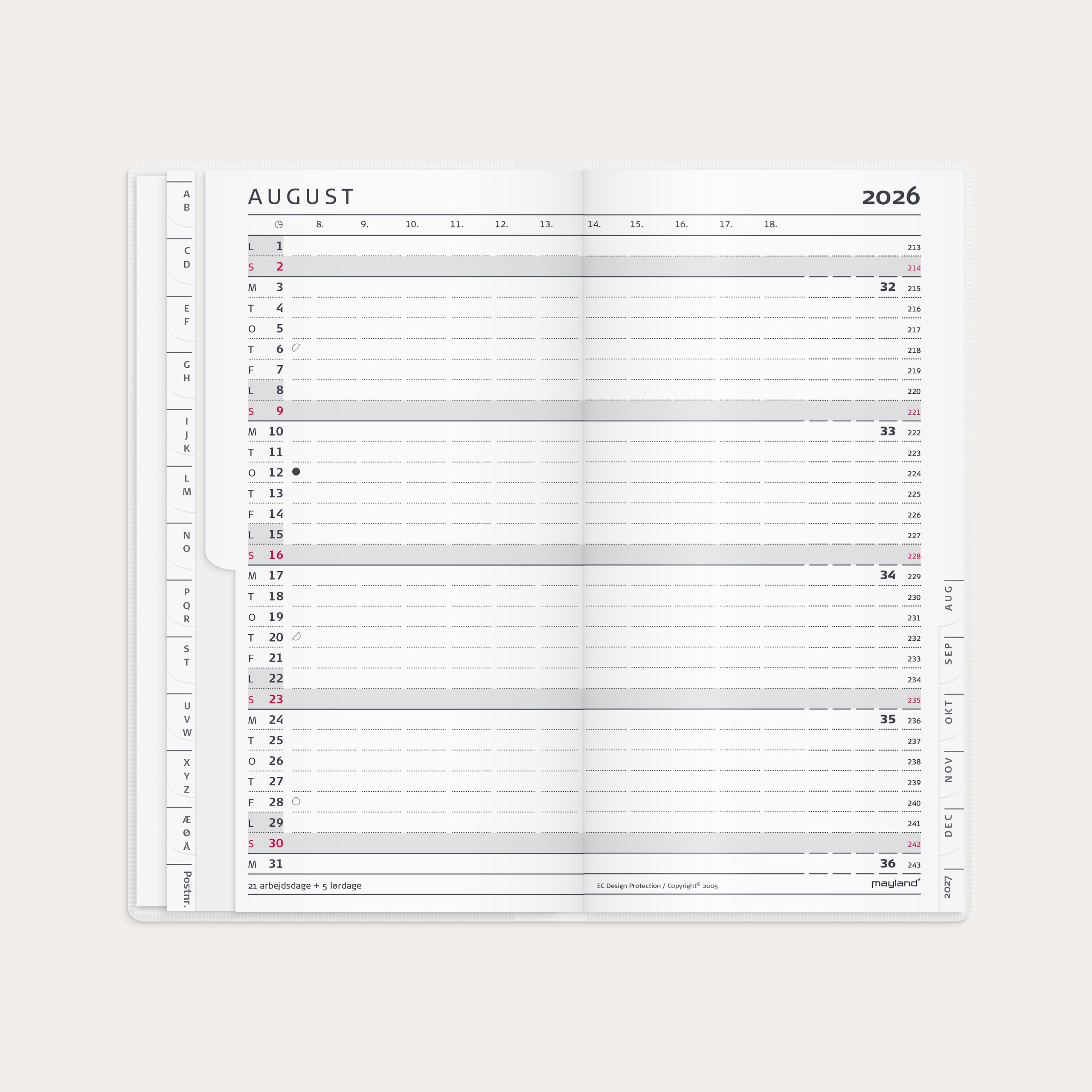 Index Planner månedskalender m/illu. 2026