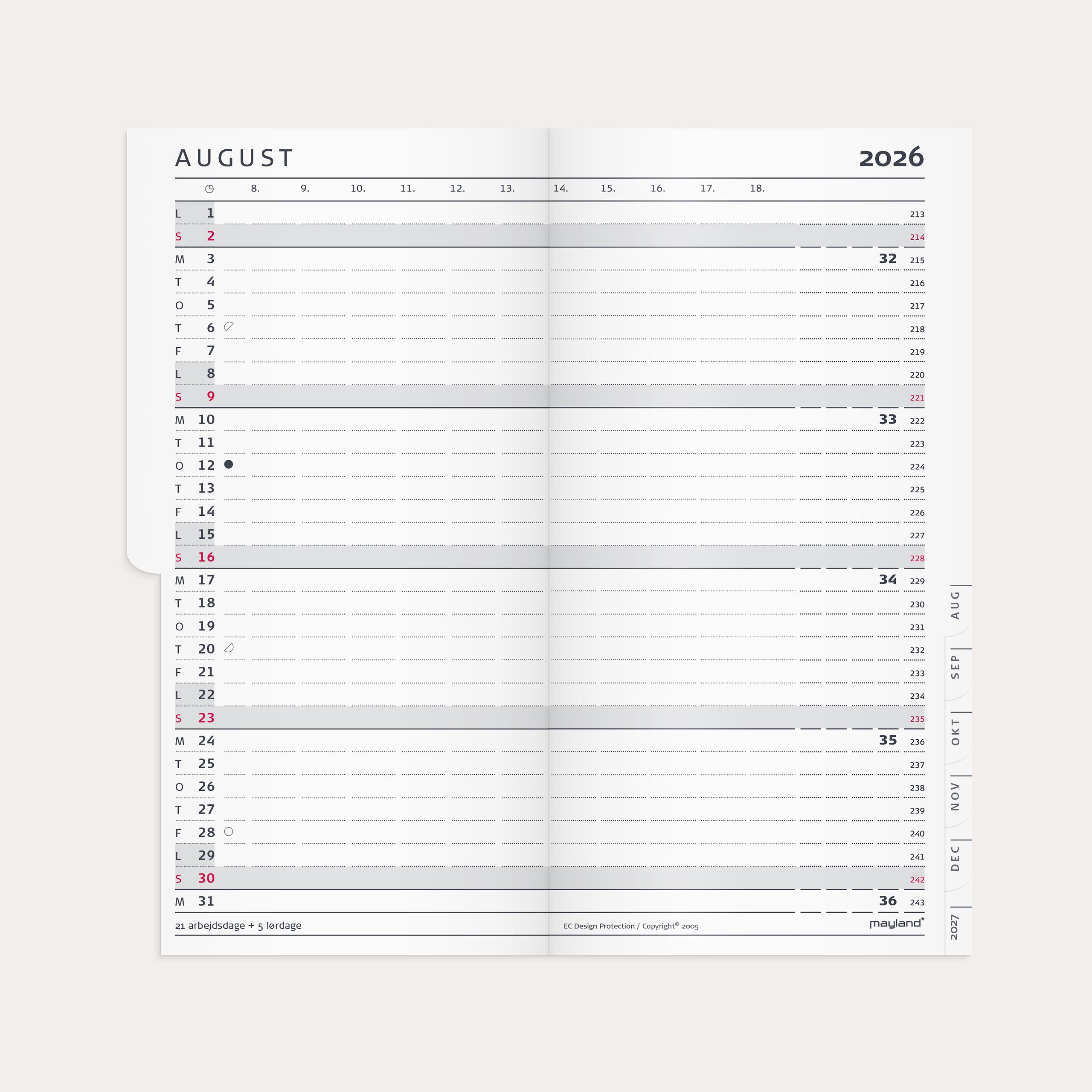 Index Planner månedskalender REFILL 2026