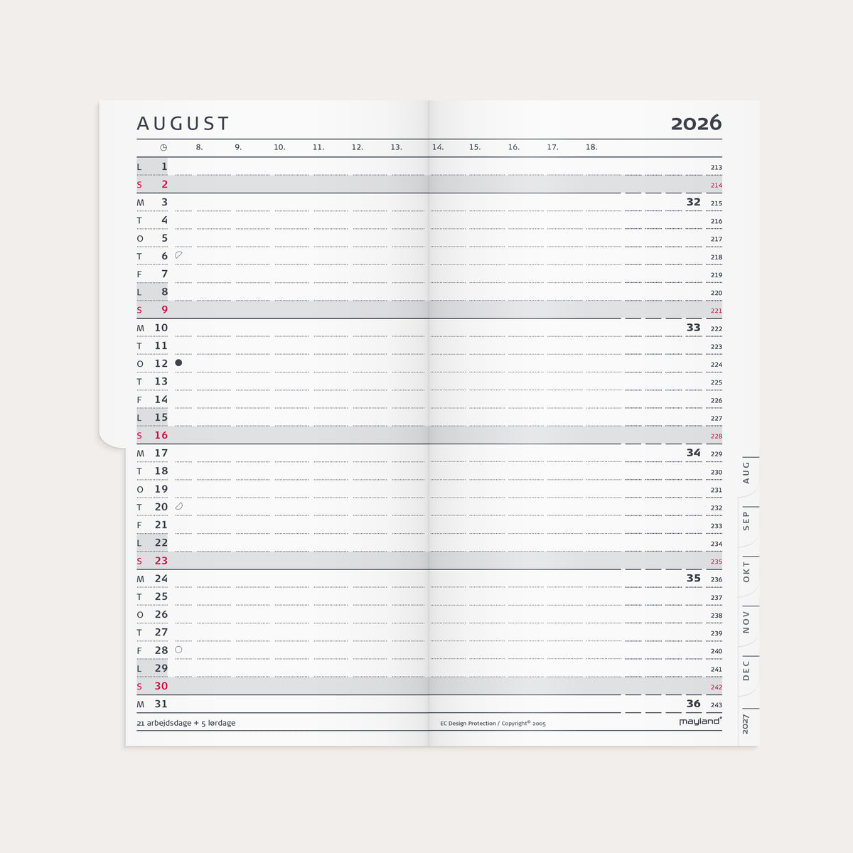 Index Planner månedskalender REFILL 2026