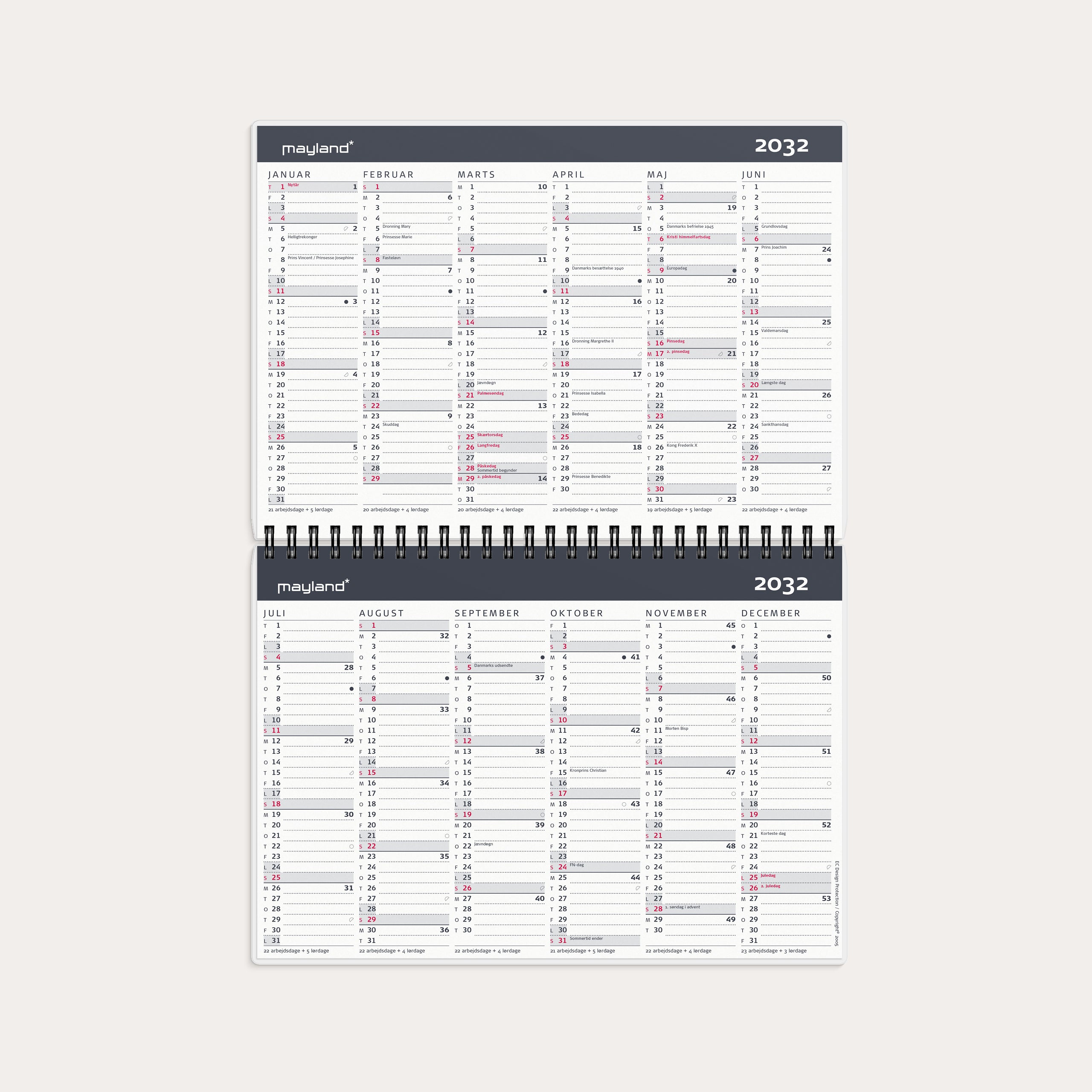 10-årskalender A5 m/illu. 2026