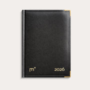Årbog dagkalender sort kunstskind indbundet 2026