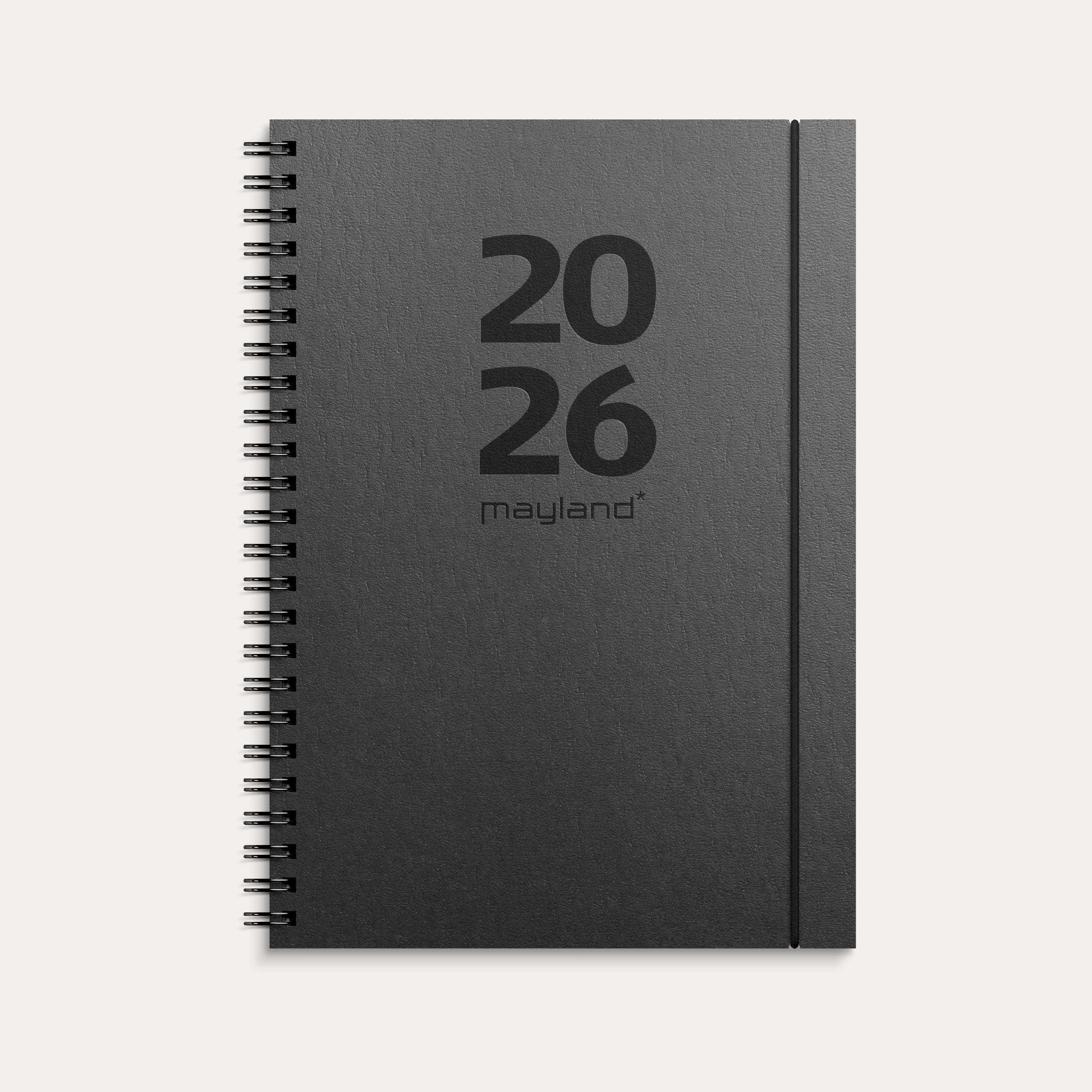 A5 International ugekalender tværf. sort genbrugskarton 2026