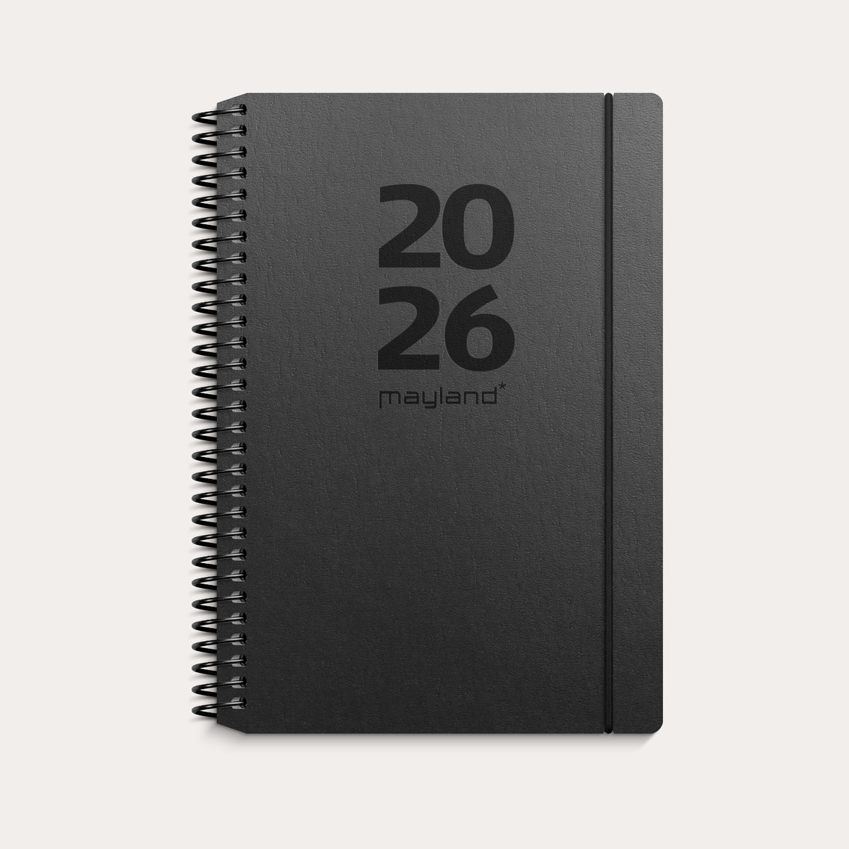 A6 ugekalender tværformat matsort genbrugskarton 2026