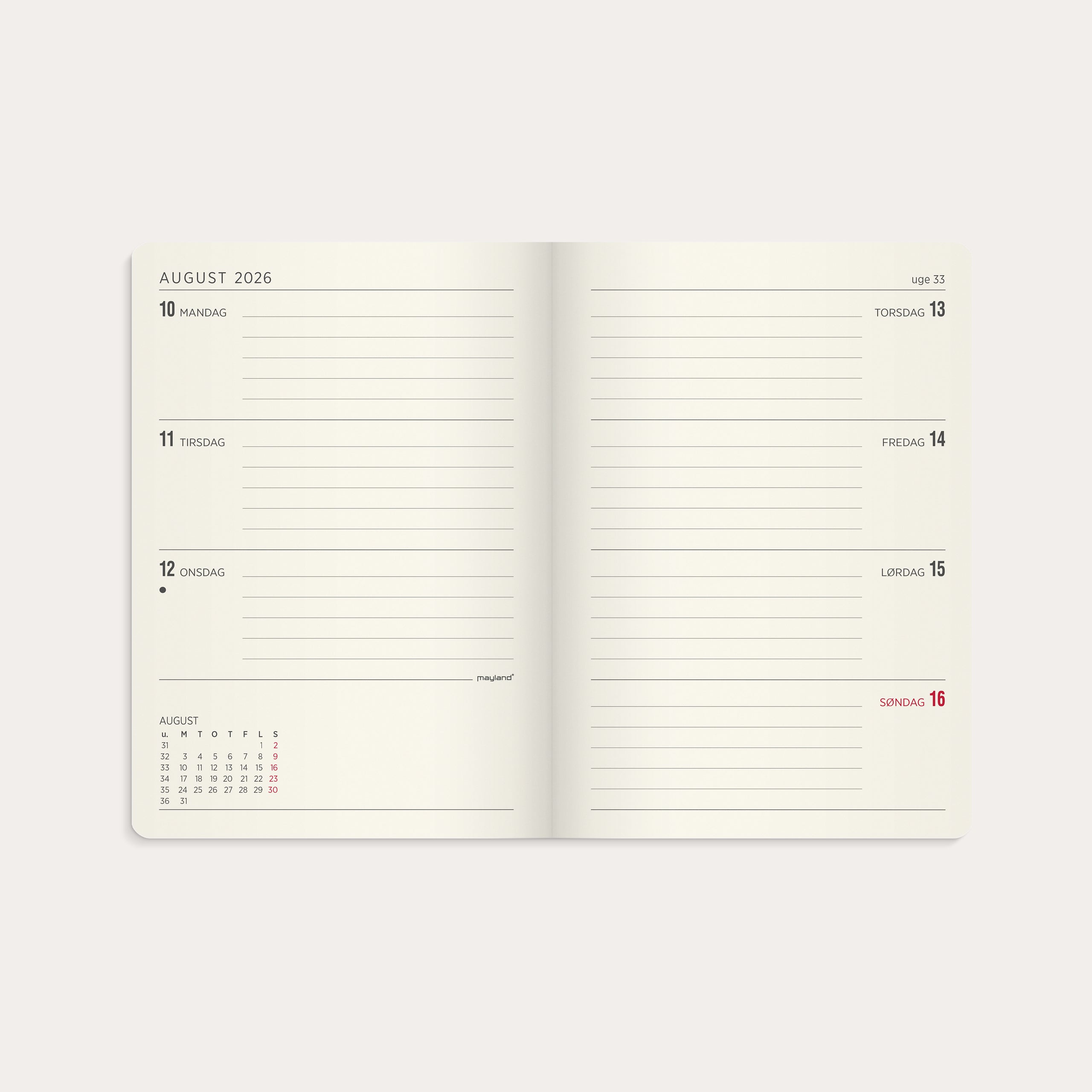 A6 Forma Deluxe ugekalender tværf. sort kunstskind 2026