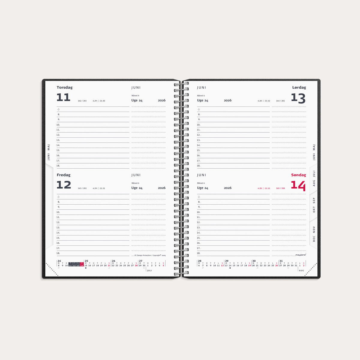 2-dages-kalender sort PP-plast 2026