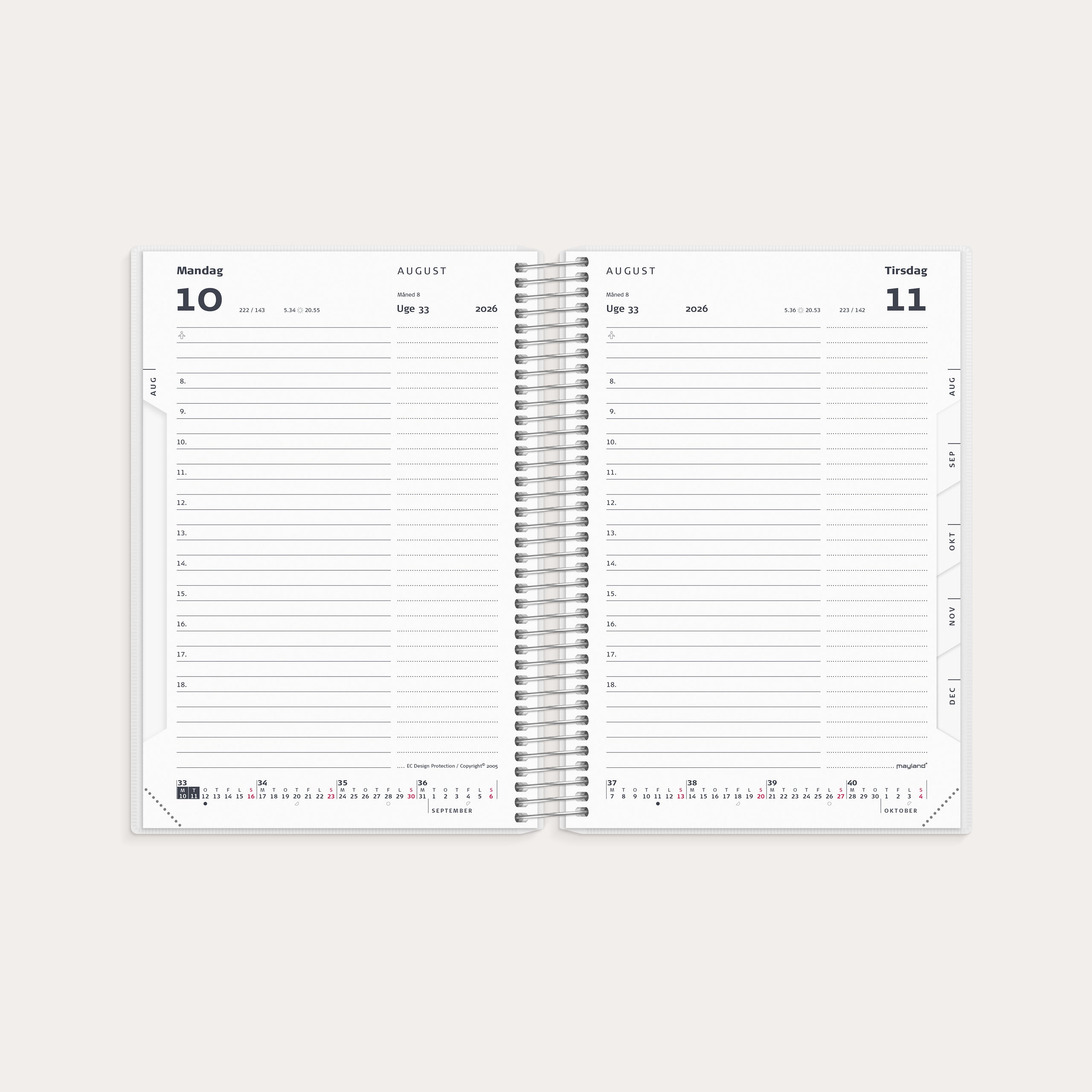 Dagkalender m/4 illu. PP-plast 2026