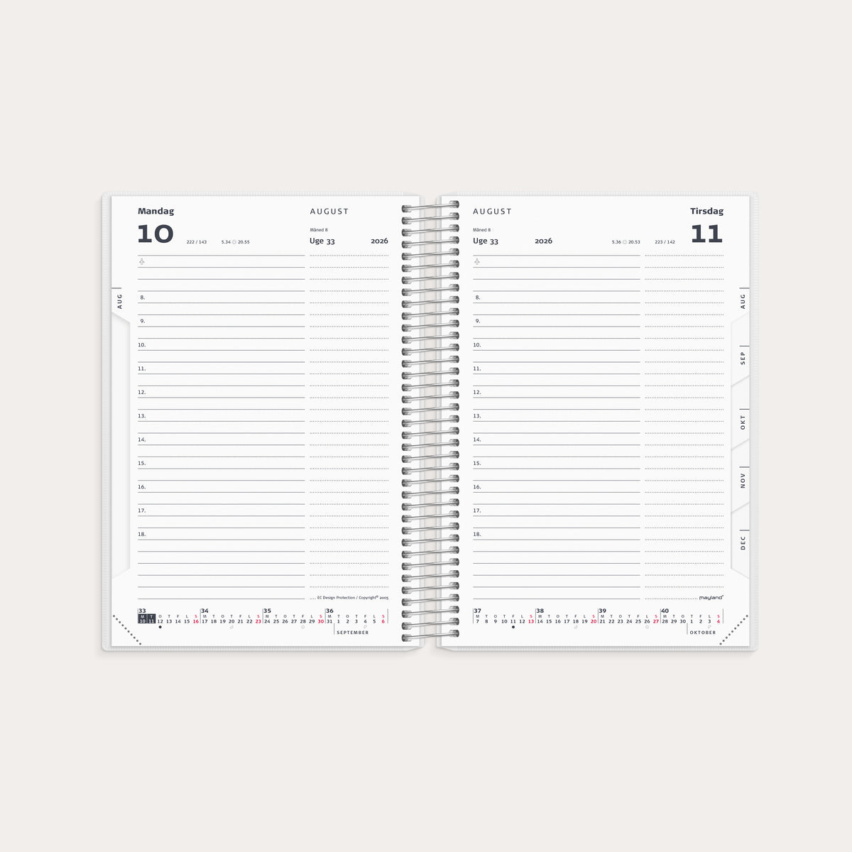 Dagkalender m/4 illu. PP-plast 2026