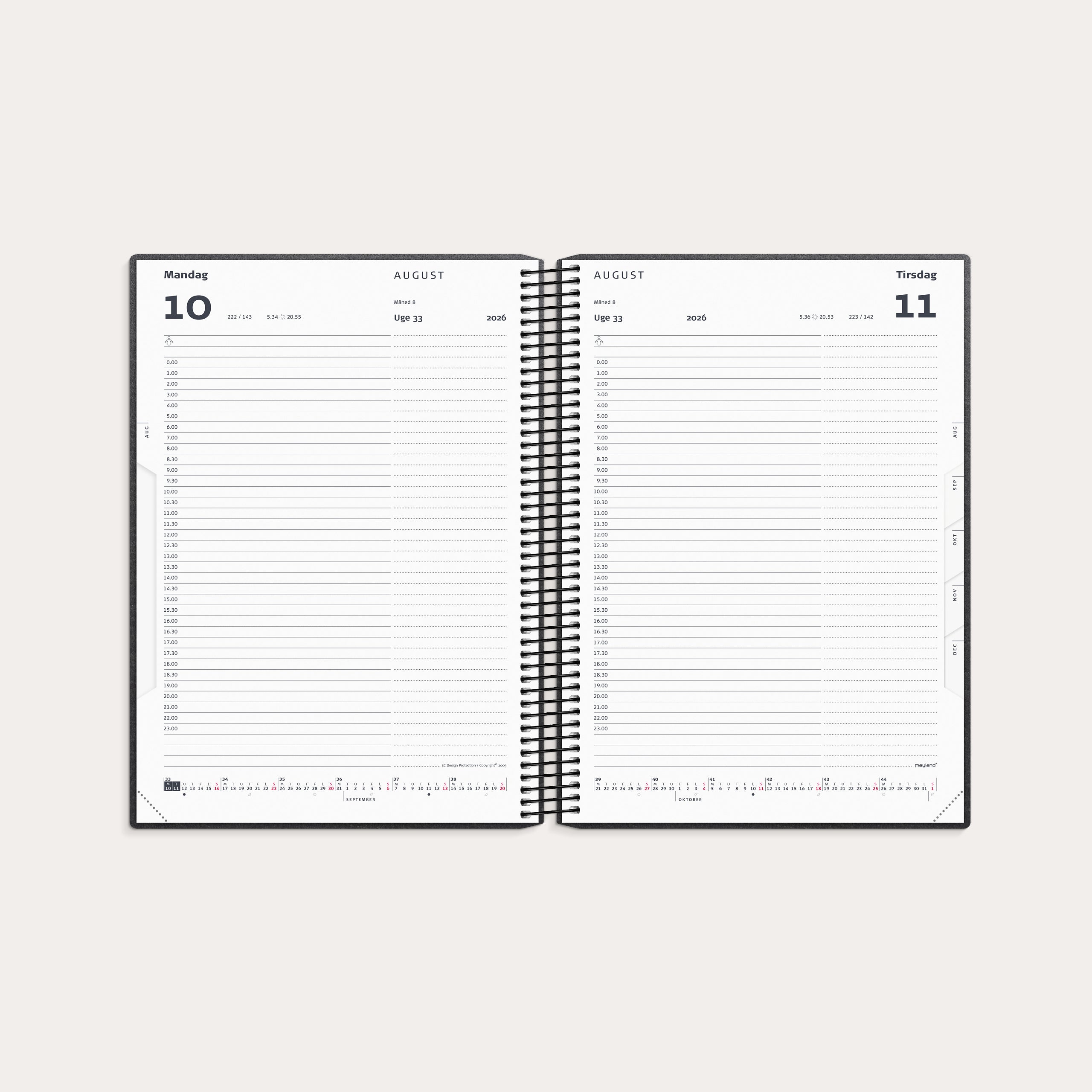 Timekalender matsort genbrugskarton 2026