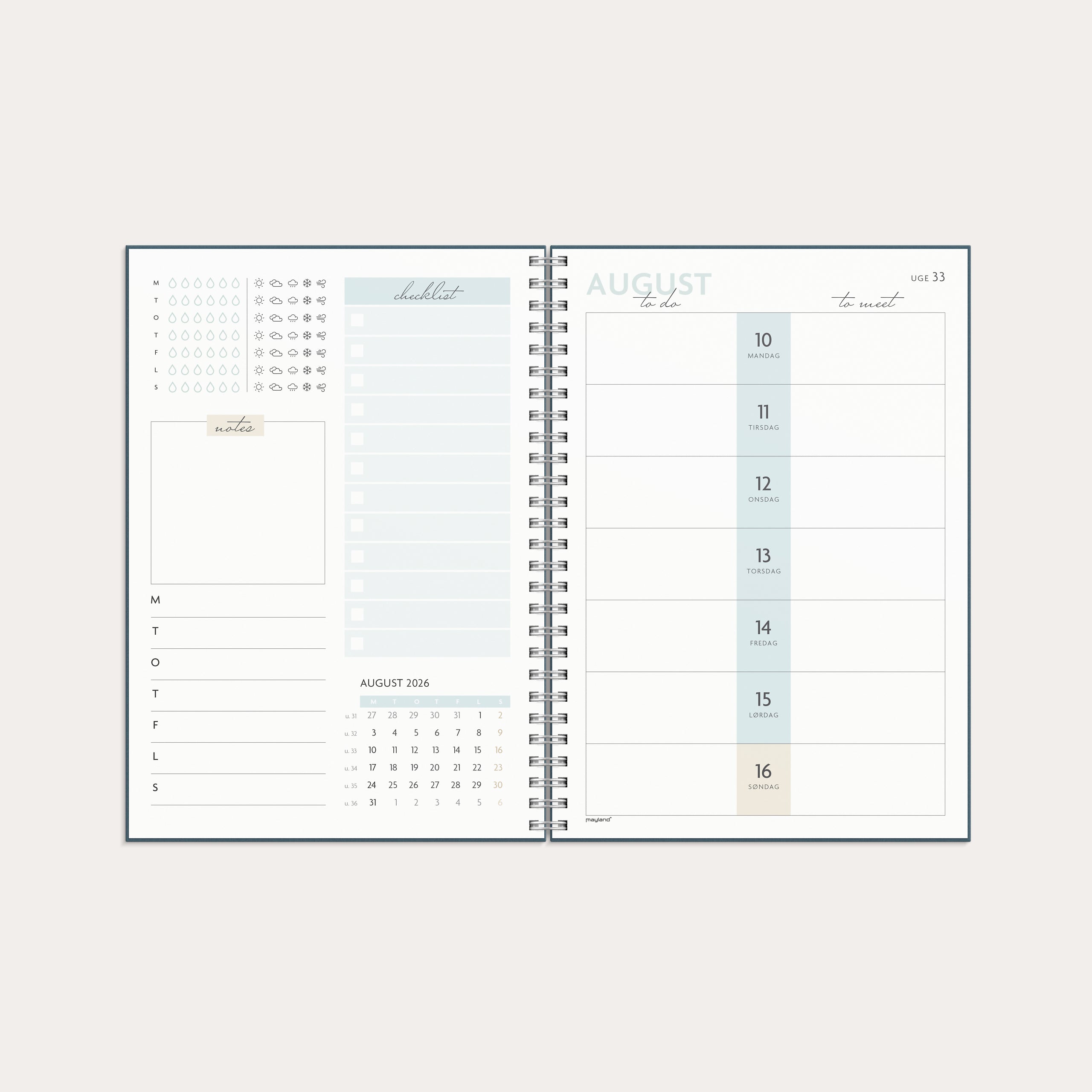 Life Planner To Do A5 ugekalender 2026