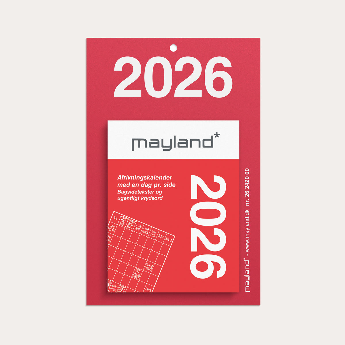 Lille afrivningskalender m/bagsidetekst 2026
