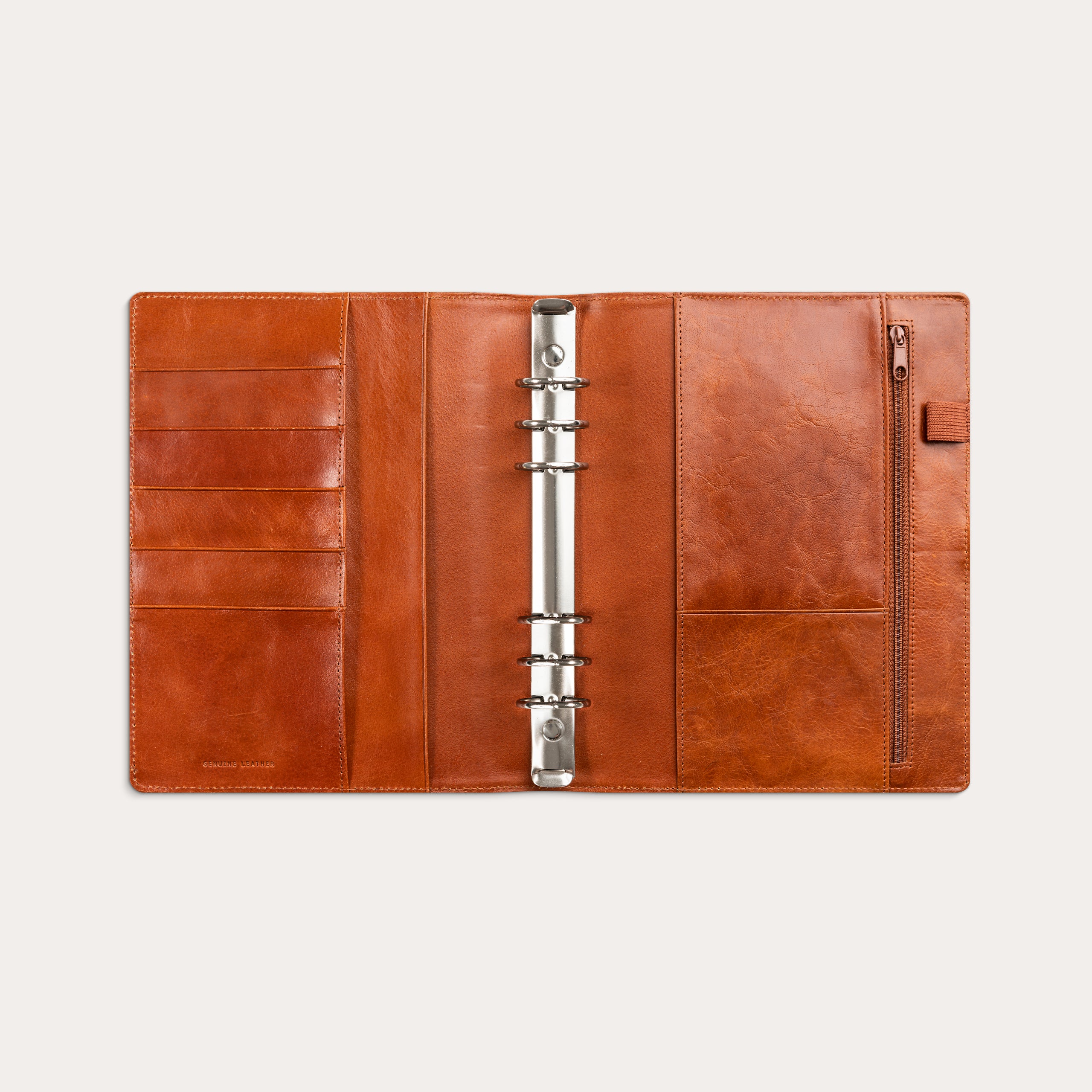 System A5 ugekalender højformat brun skind 2026