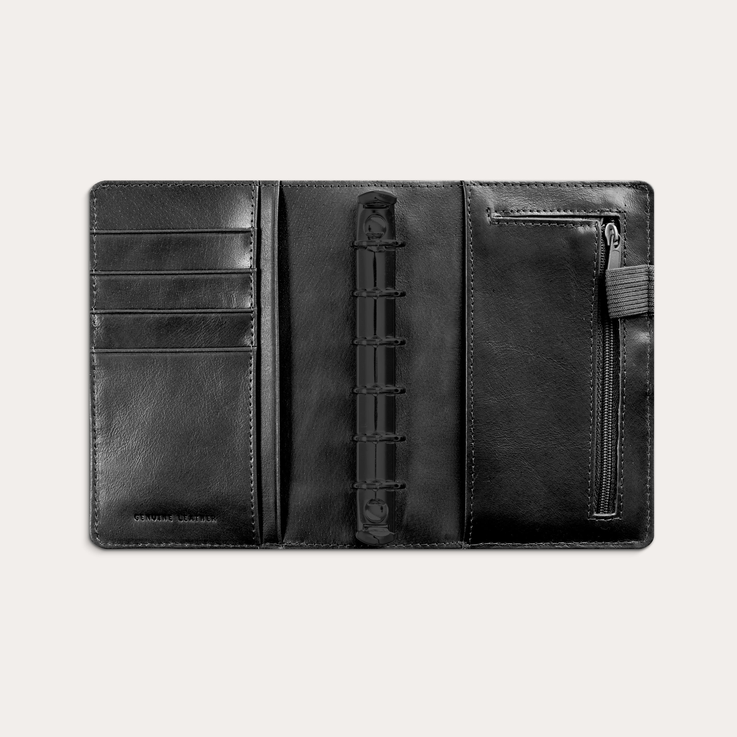 System Mini ugekalender tværformat sort skind 2026