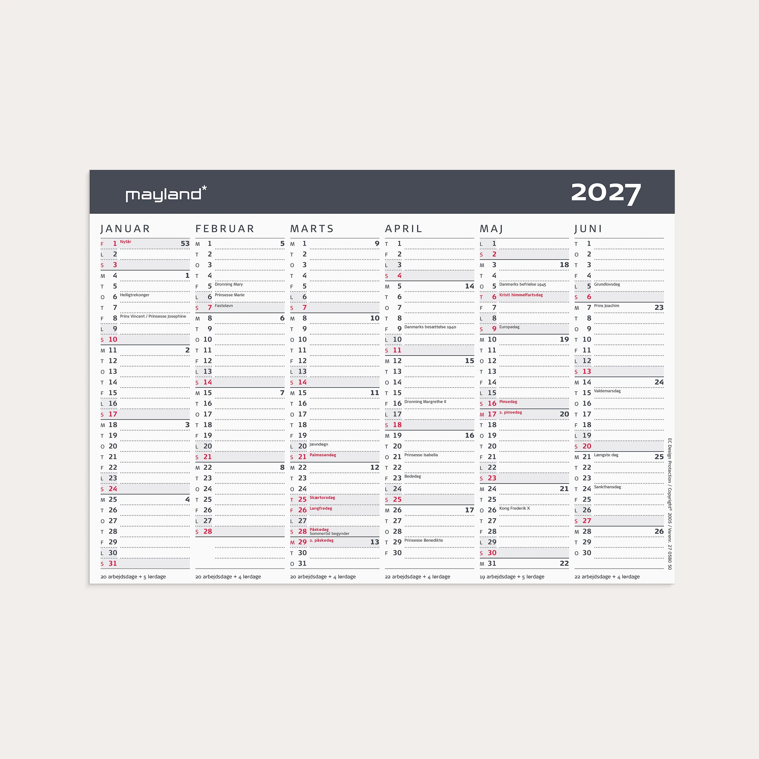 Kontorkalender Moderne A5 2027