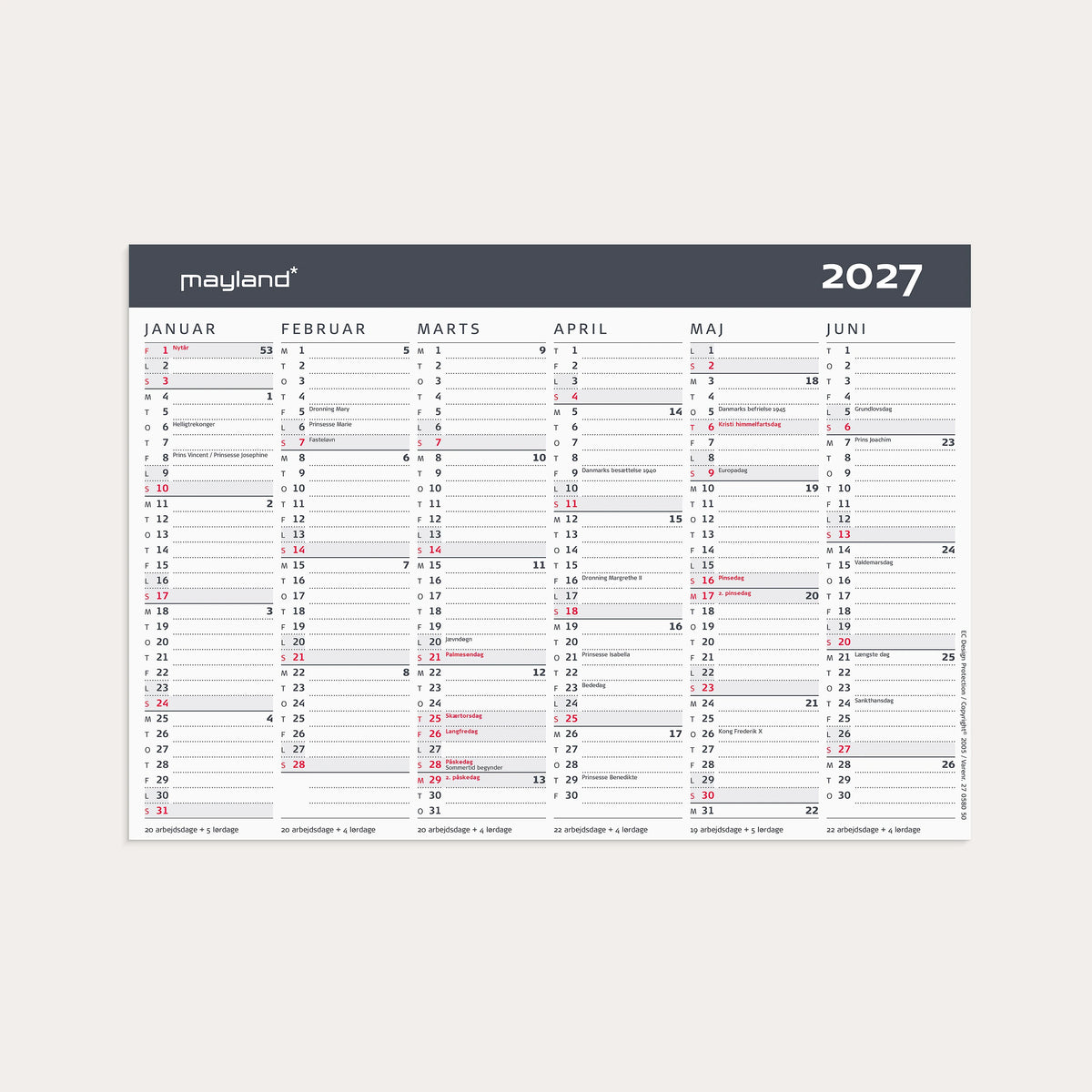 Kontorkalender Moderne A5 2027