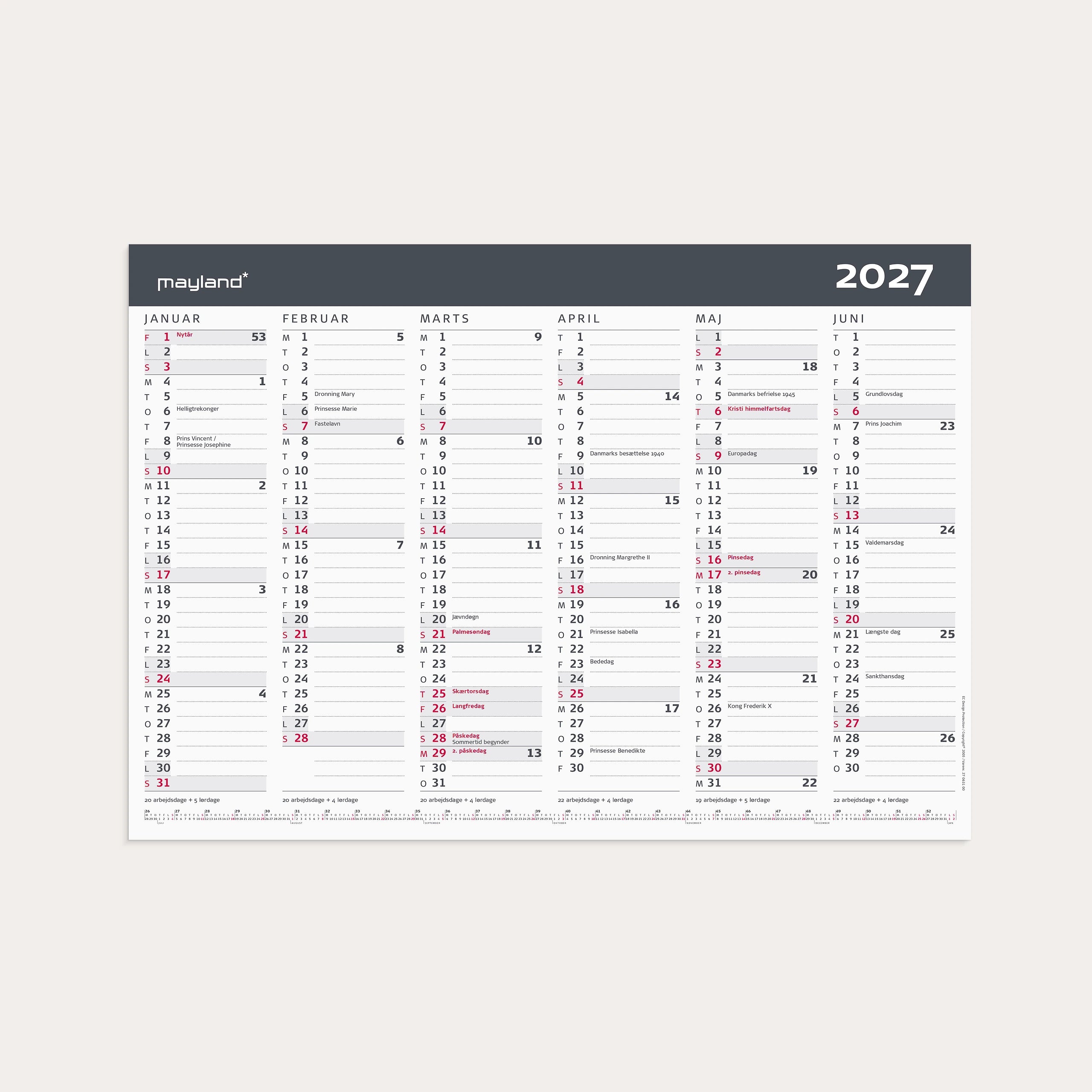 Kontorkalender Moderne A3 2027