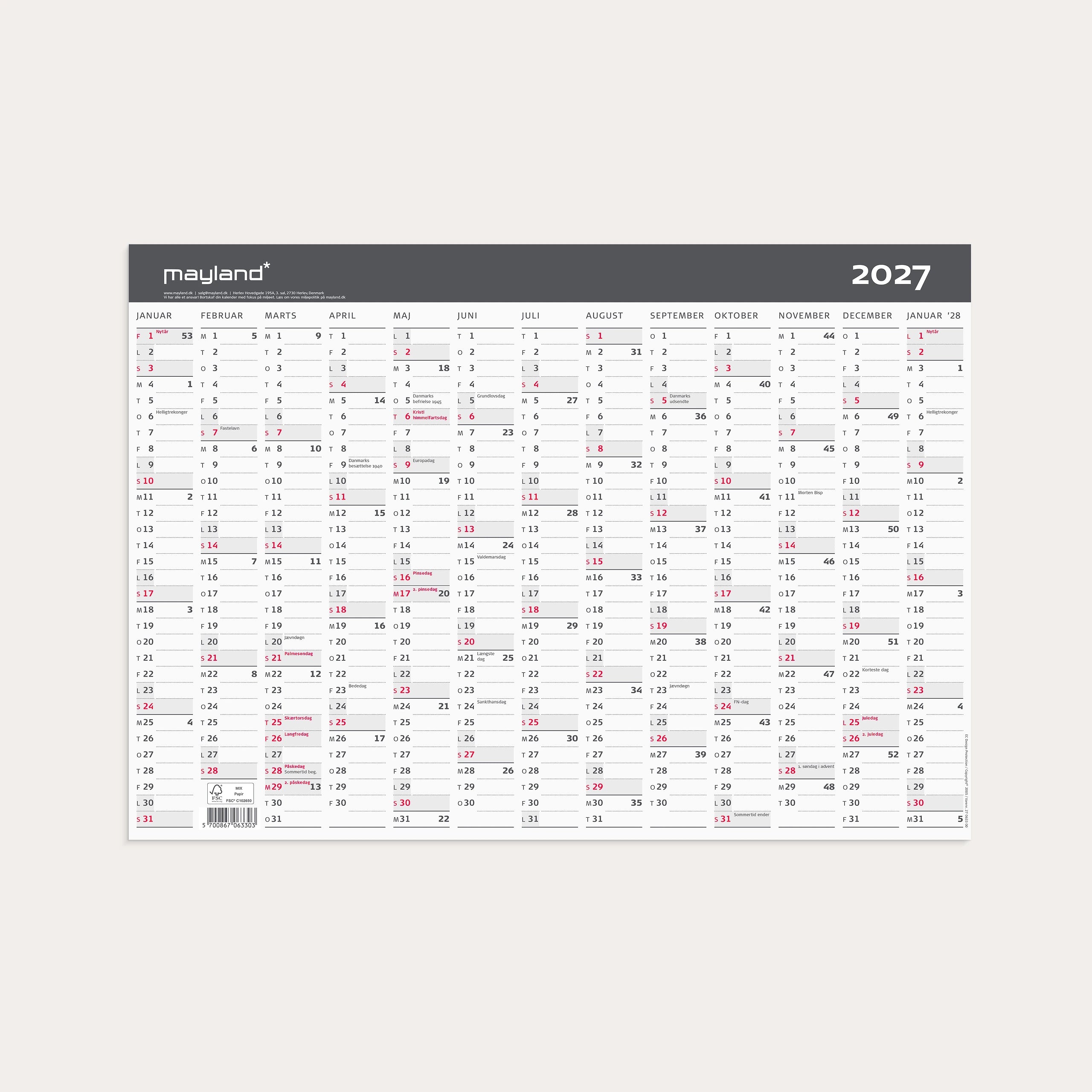 Kontorkalender Moderne A3 1x13 mdr. 2027
