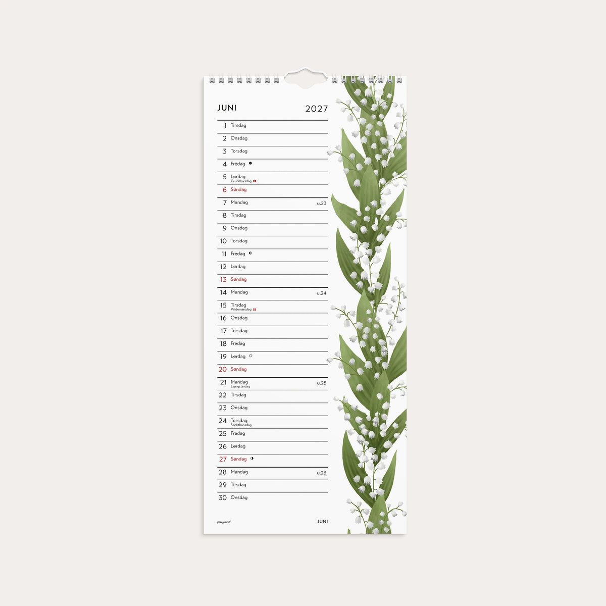 Vægkalender Blomster 2027