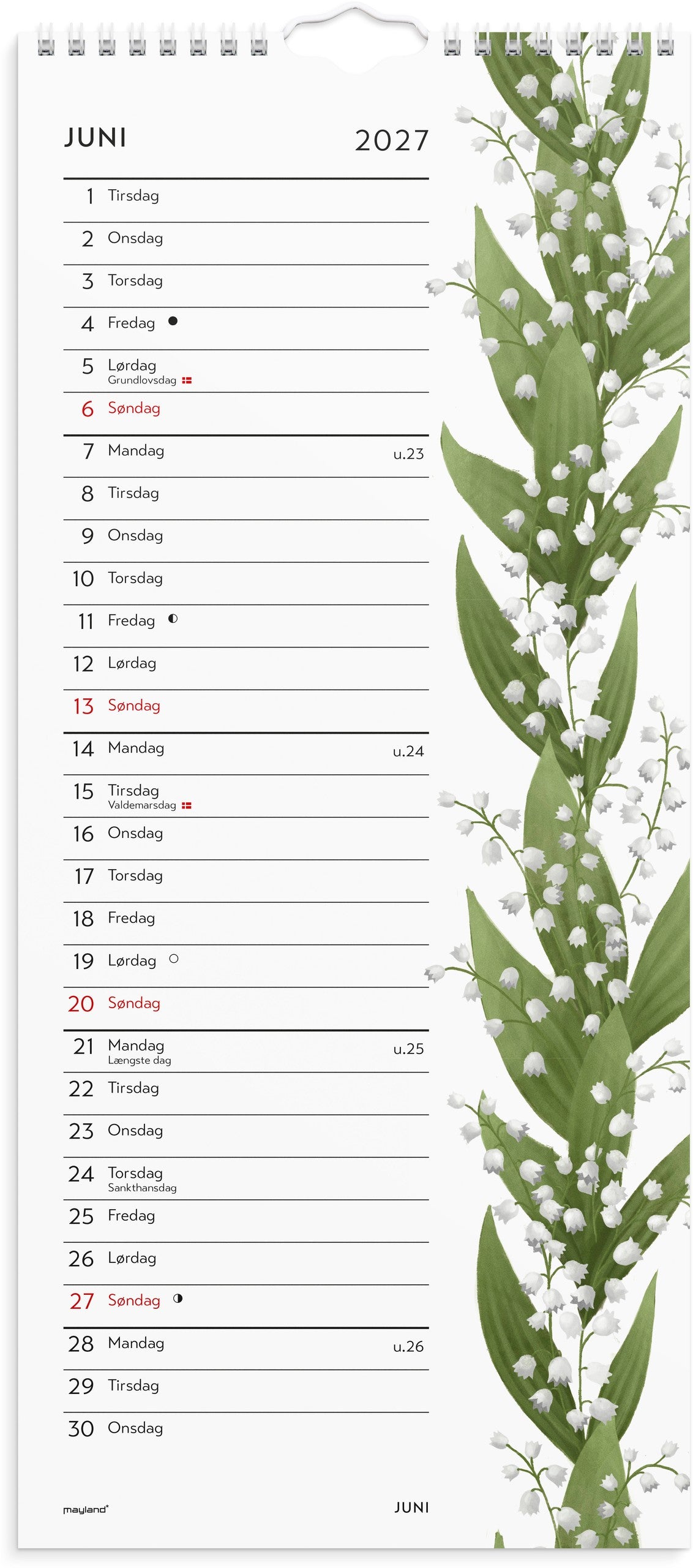 Vægkalender Blomster 2027