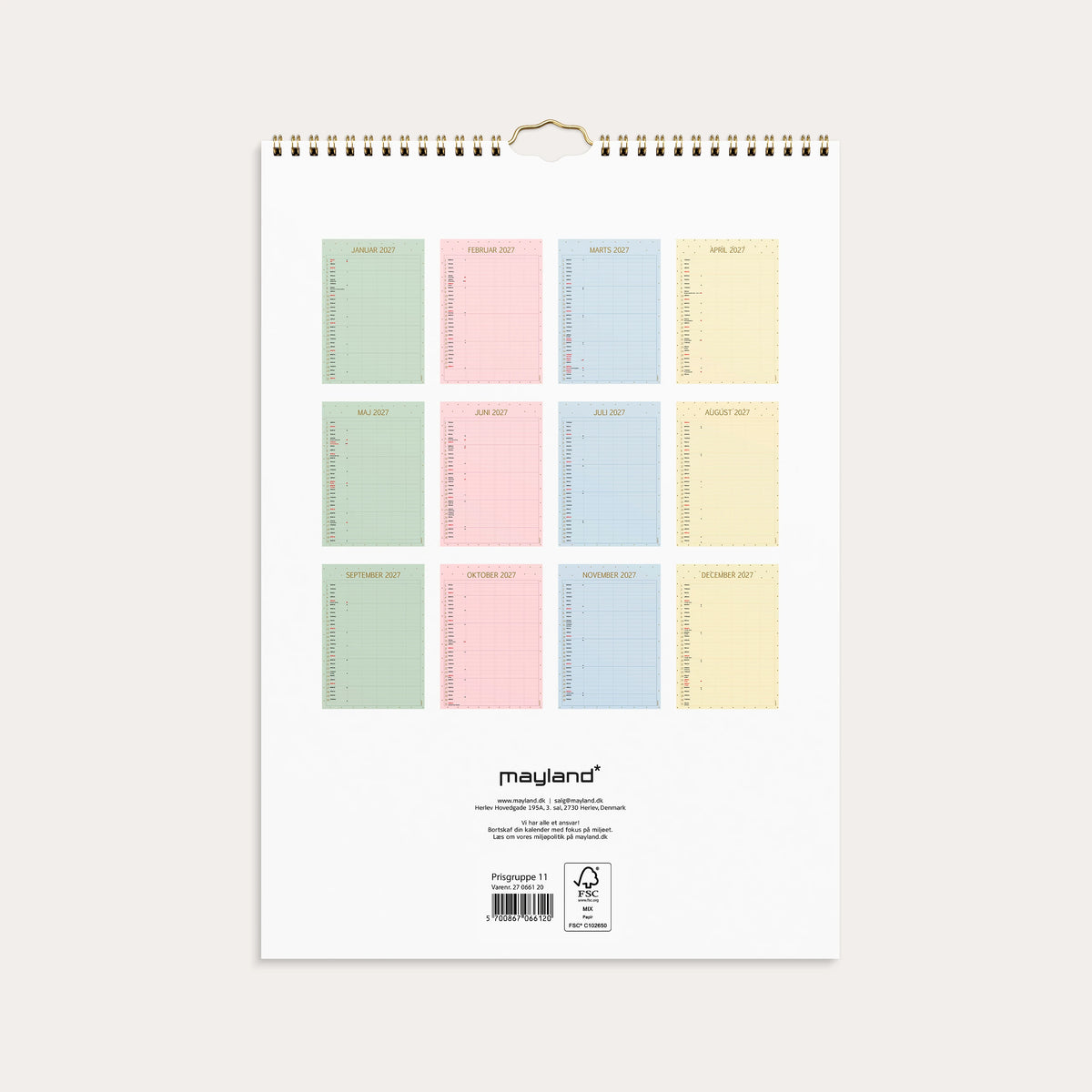 Familiekalender Color lille 2027