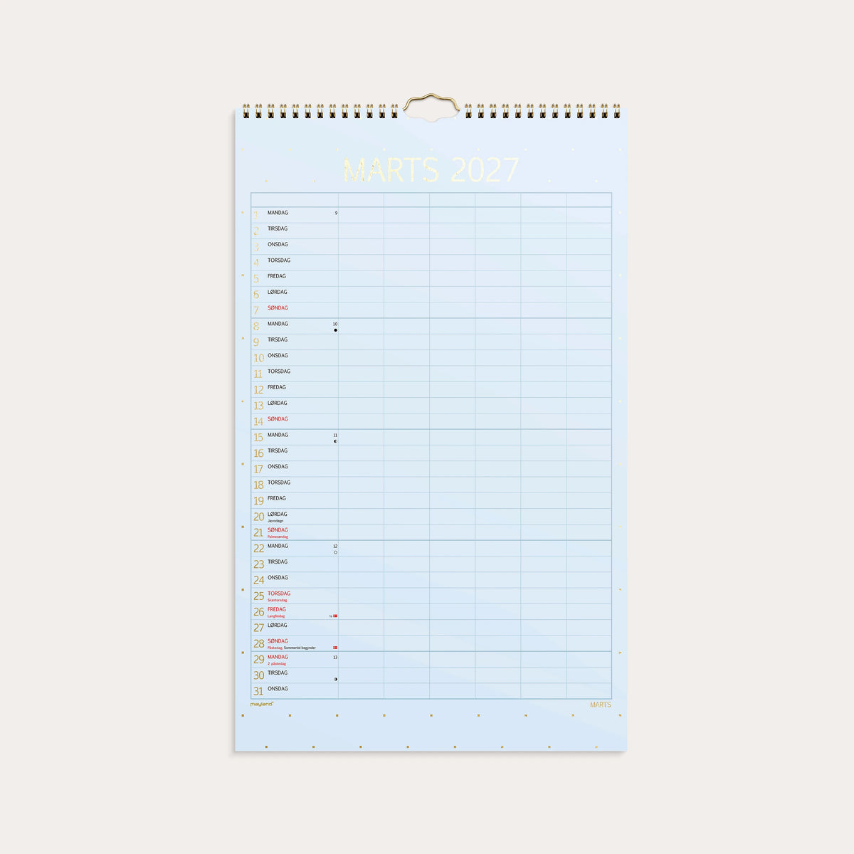 Familiekalender Color stor 2027