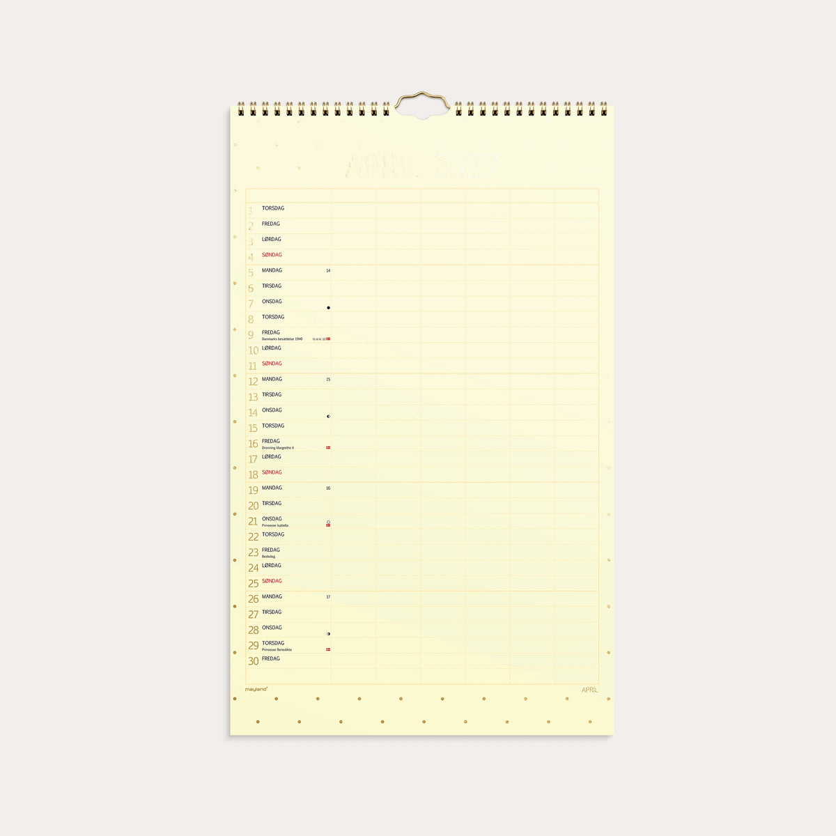 Familiekalender Color stor 2027