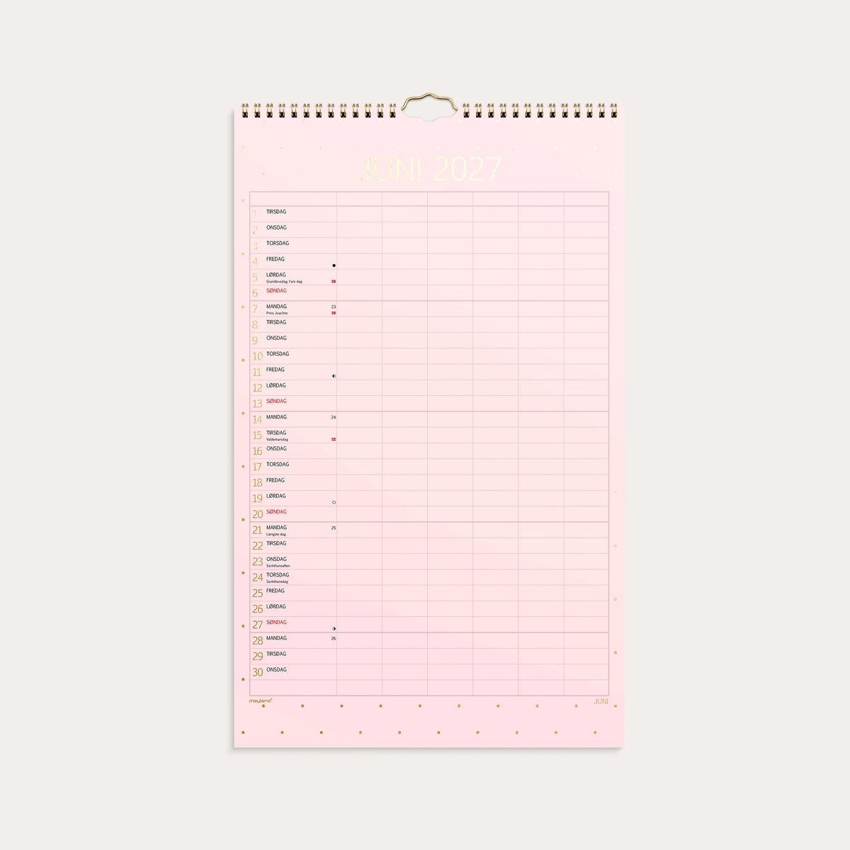 Familiekalender Color stor 2027